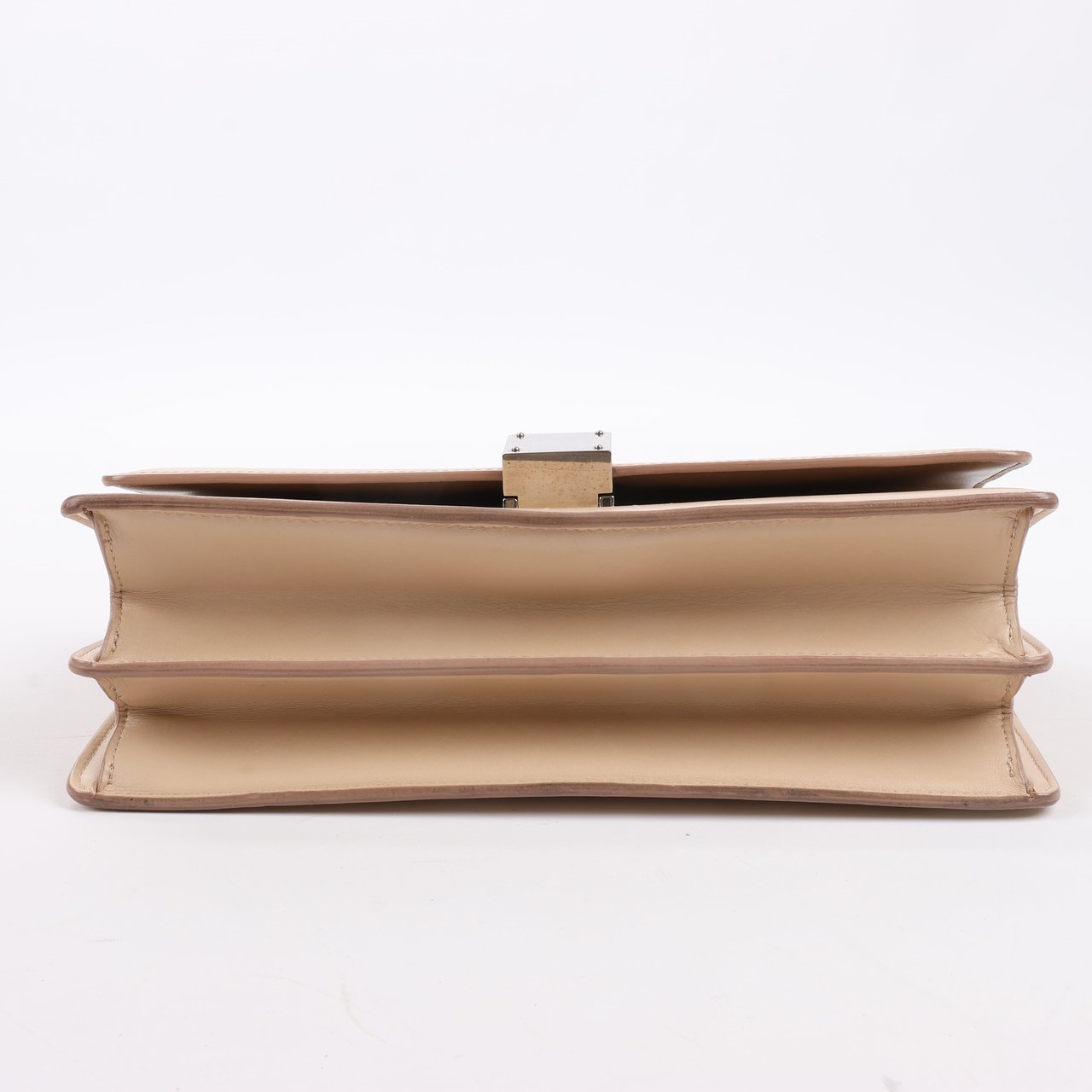 Celine Celine Case Flap Leather Chain Shoulder Bag in Beige Beige