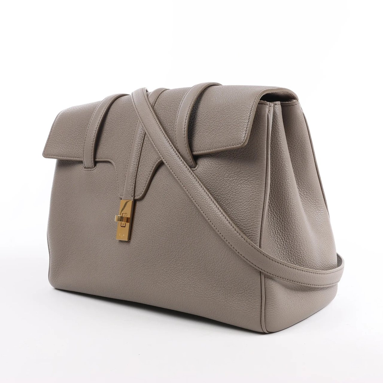 Celine Celine Sac 16 Medium Grained Leather Shoulder Bag in Gray Grijs