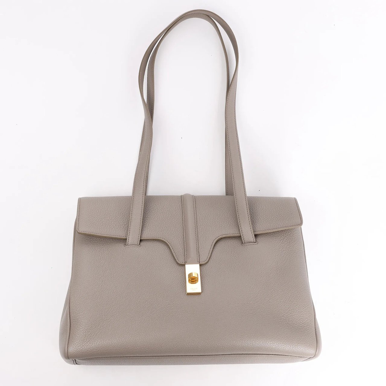 Celine Celine Sac 16 Medium Grained Leather Shoulder Bag in Gray Grijs