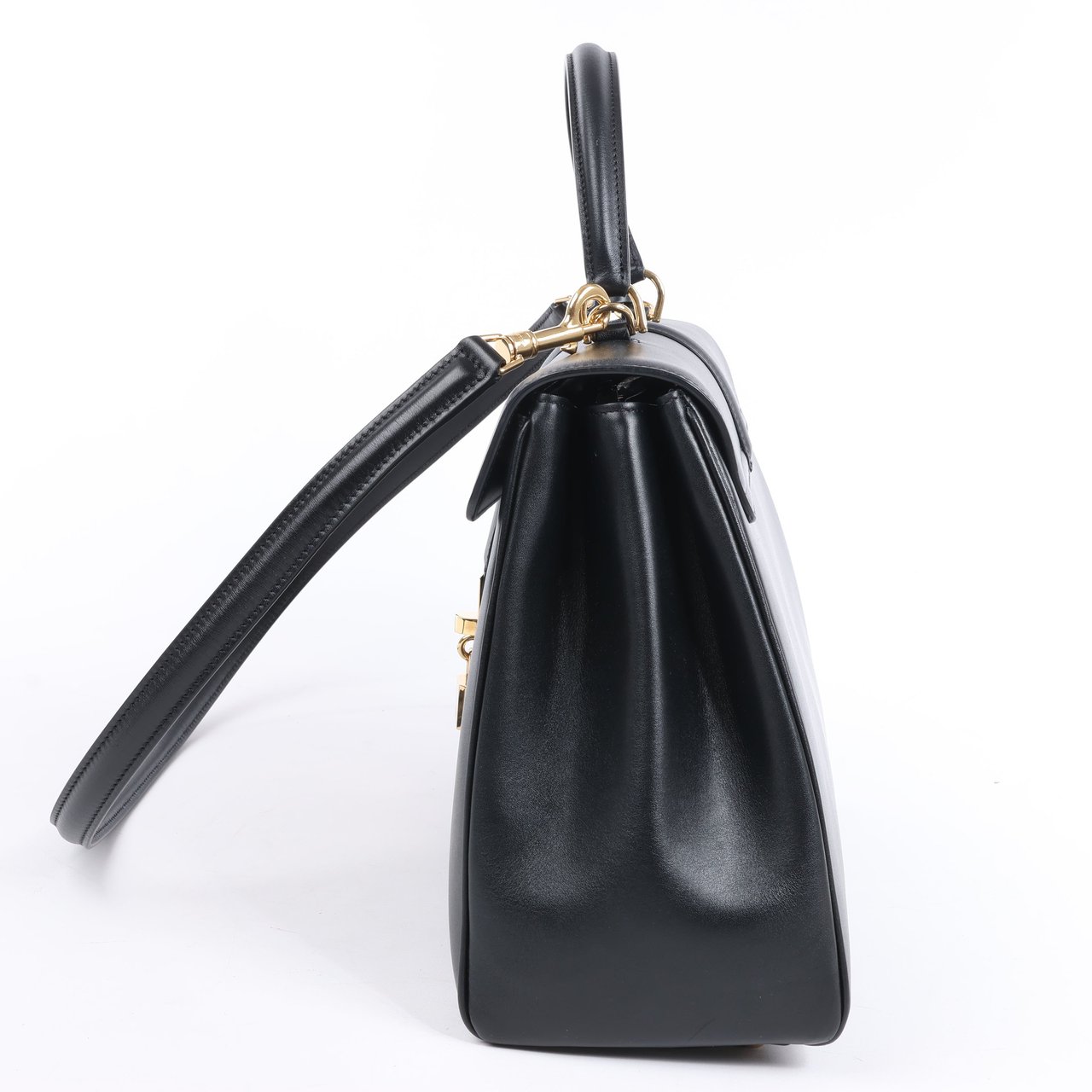 Celine Celine Sac 16 Smooth Leather Medium 2Way Handbag in Black Zwart