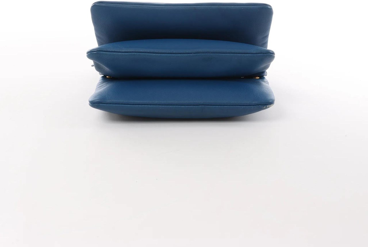 Celine Celine Trio Small Leather Crossbody bag in Blue Blauw