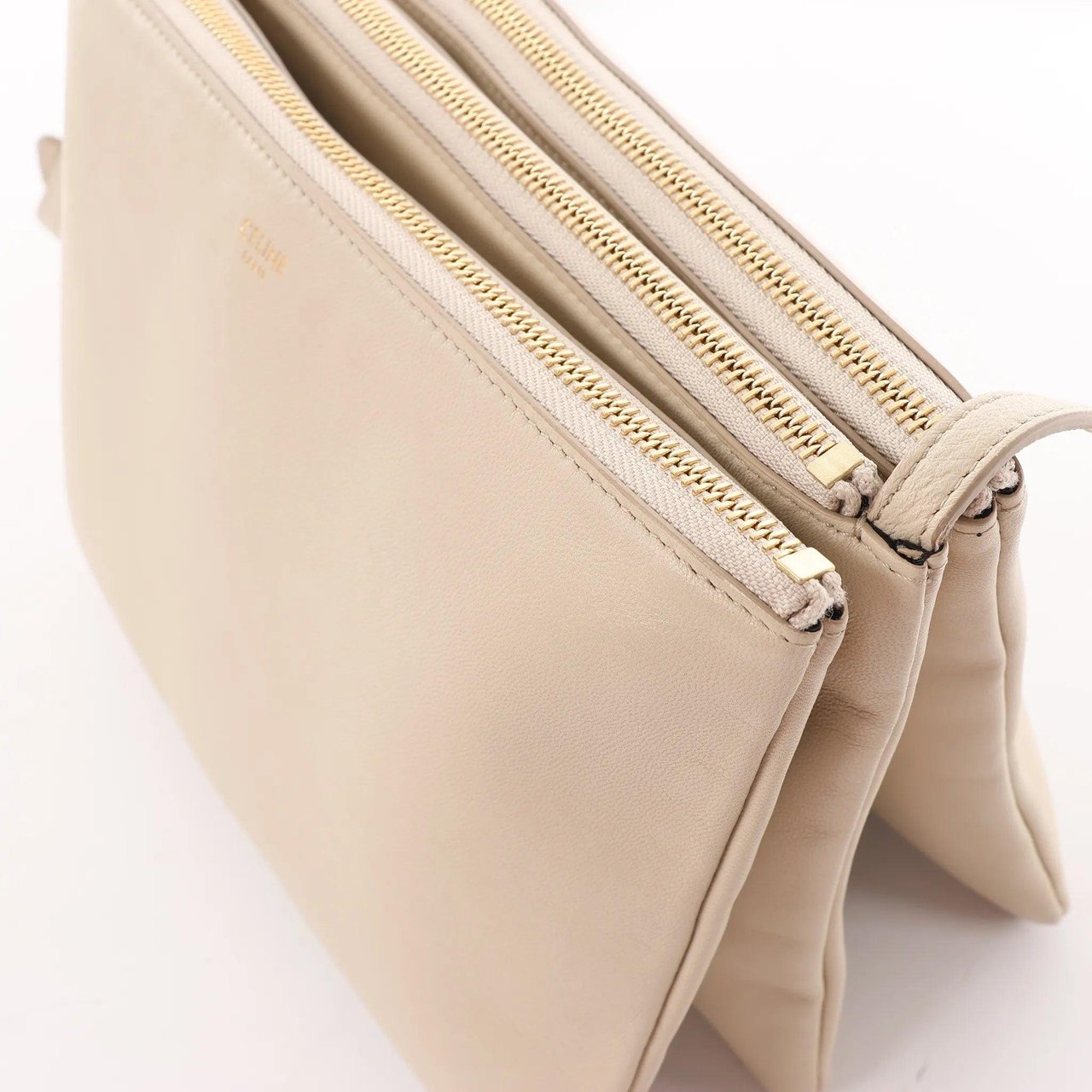 Celine Celine Trio Large Leather Crossbody bag in Beige Beige