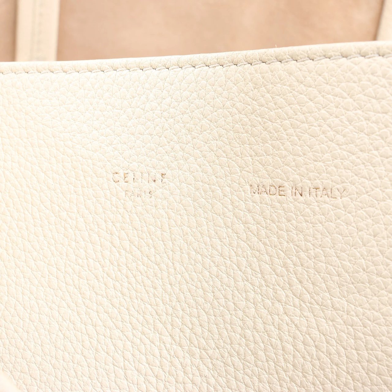 Celine Celine Cabas Phantom Medium Leather Shoulder Bag in White Wit