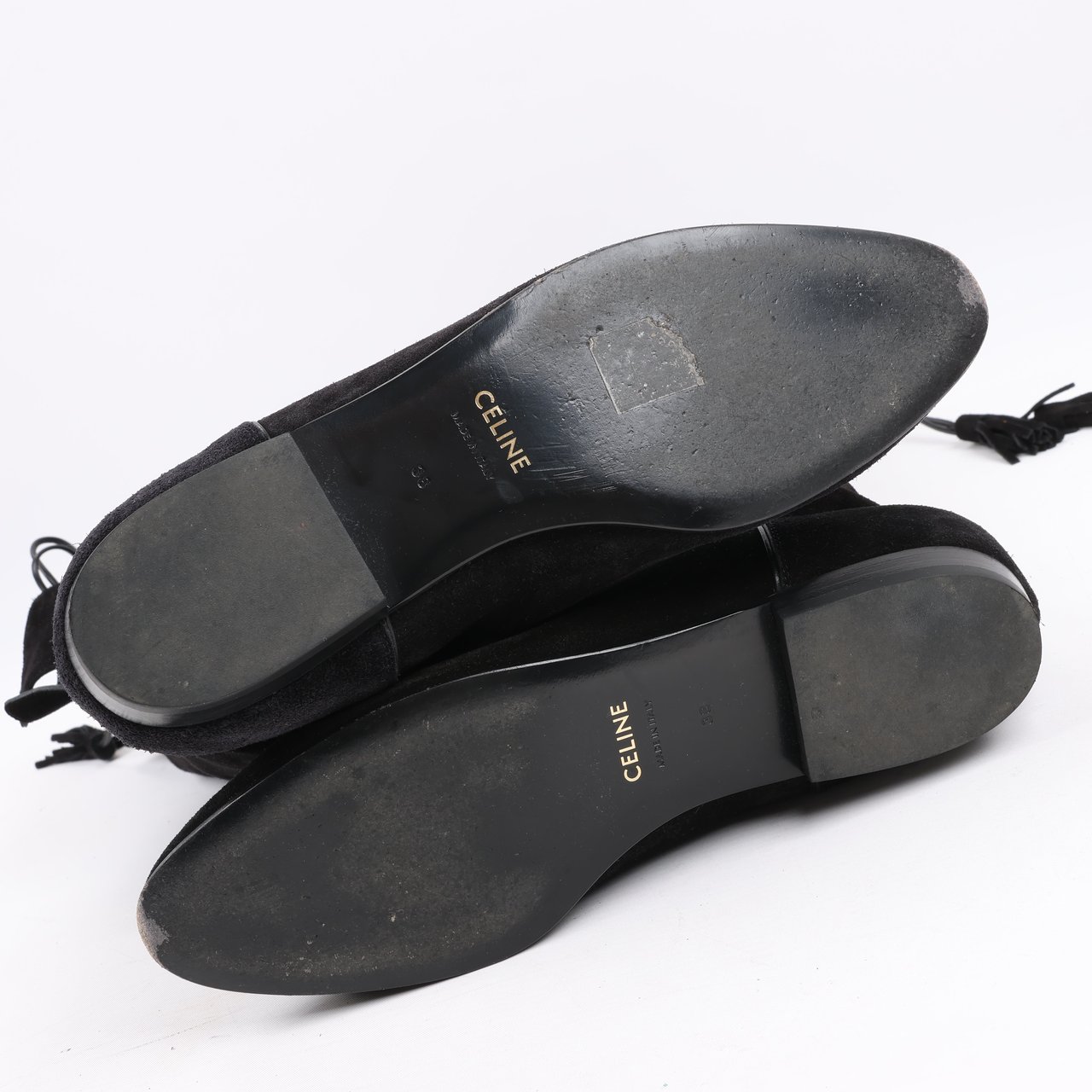 Celine Celine Chat Botté Over-The-Knee Flat Boot in Suede Calfskin in Size 38 RM0220 Zwart