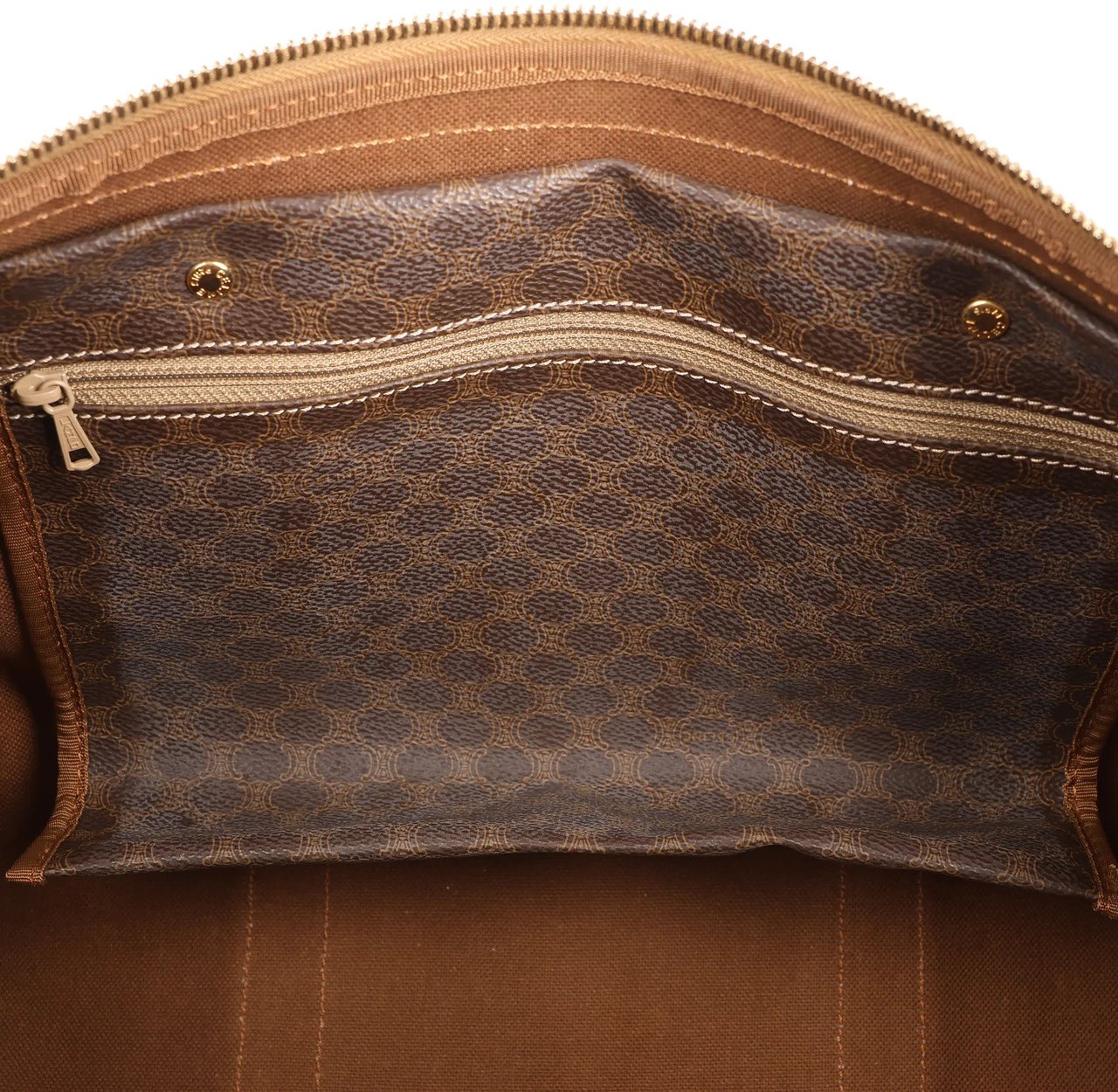 Celine Celine Macadam Boston PVC & Leather Travel Bag in Brown Bruin