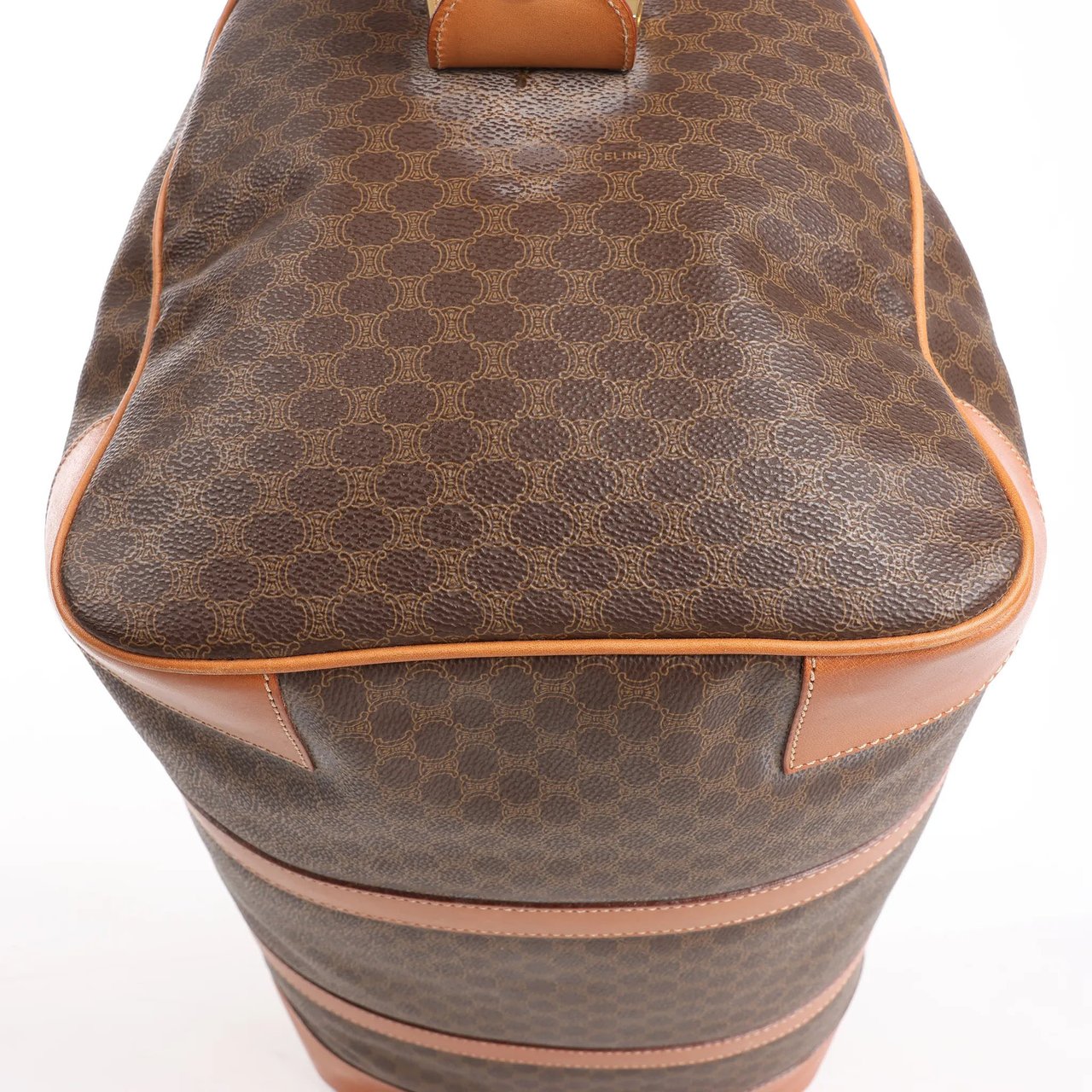 Celine Celine Macadam Boston PVC & Leather Travel Bag in Brown Bruin