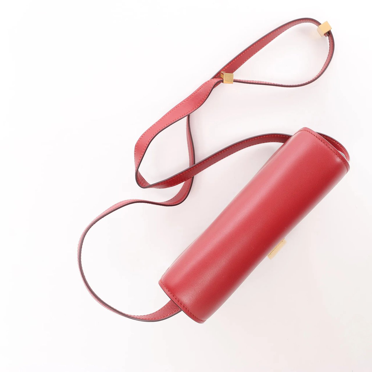 Celine CELINE Classic Box Small Leather Crossbody Bag in Red Rood