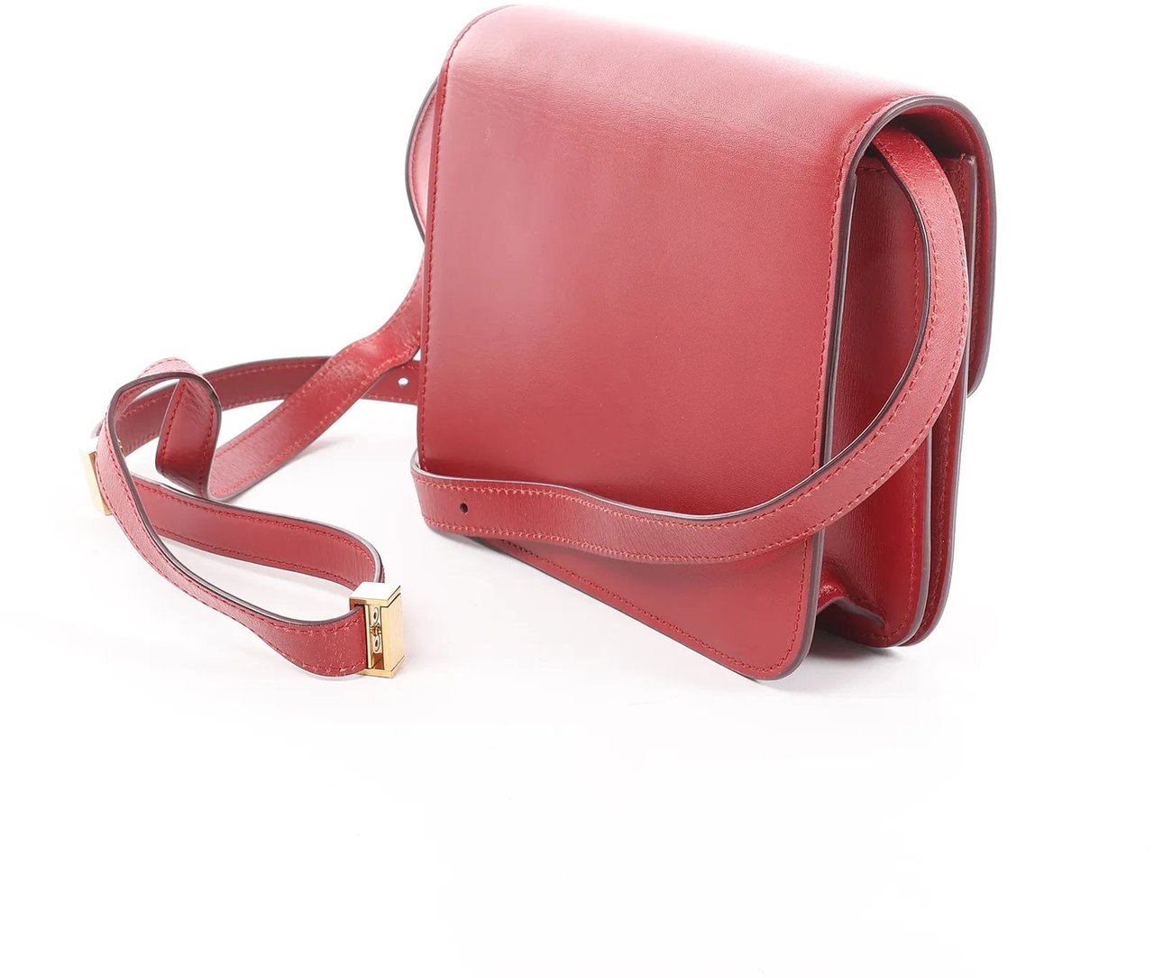 Celine CELINE Classic Box Small Leather Crossbody Bag in Red Rood