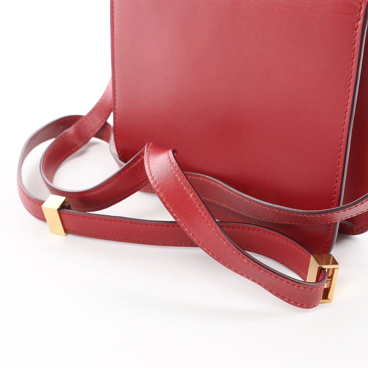 Celine CELINE Classic Box Small Leather Crossbody Bag in Red Rood