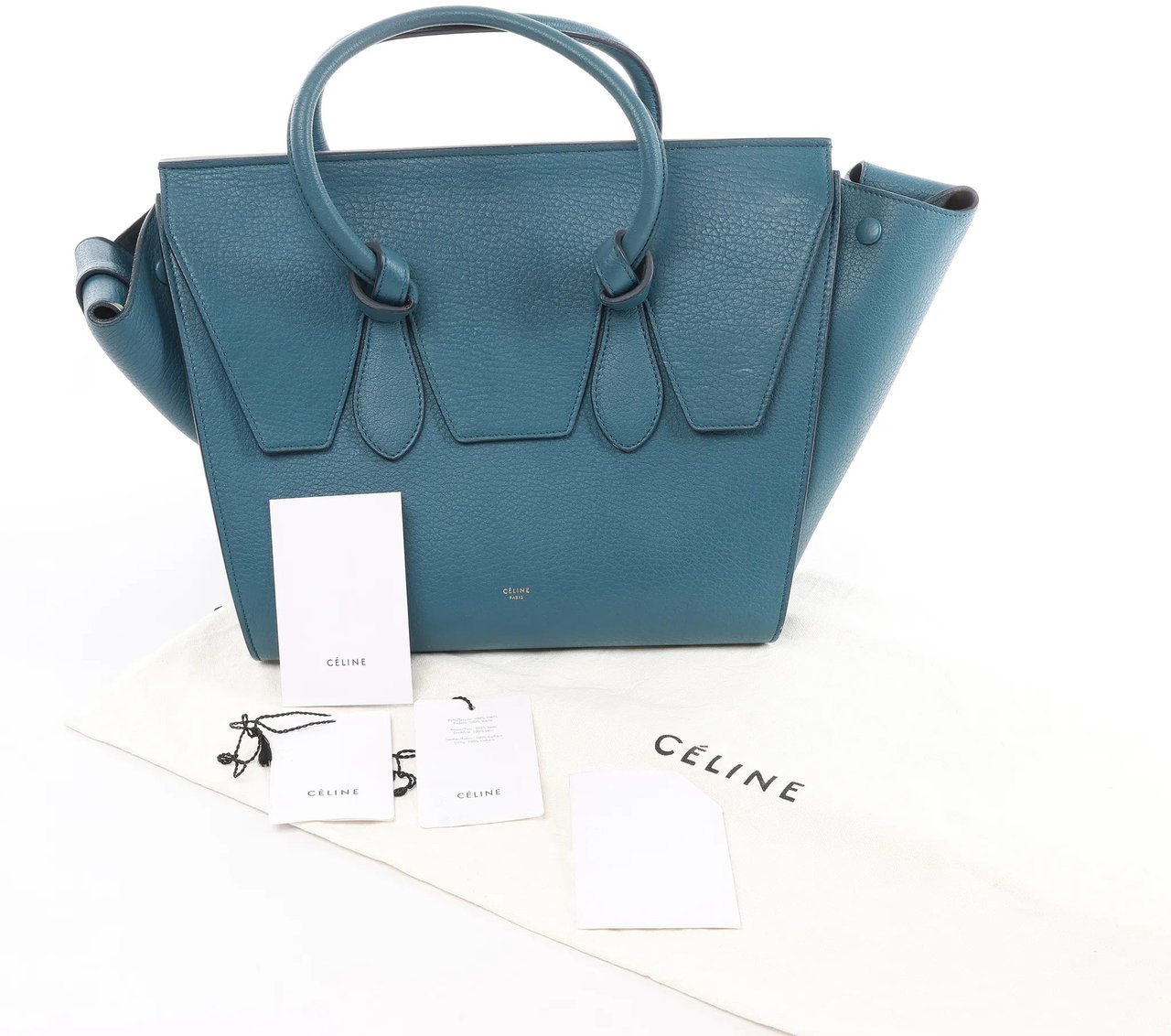 Celine Celine Tie Knot Leather Handbag in Blue Blauw