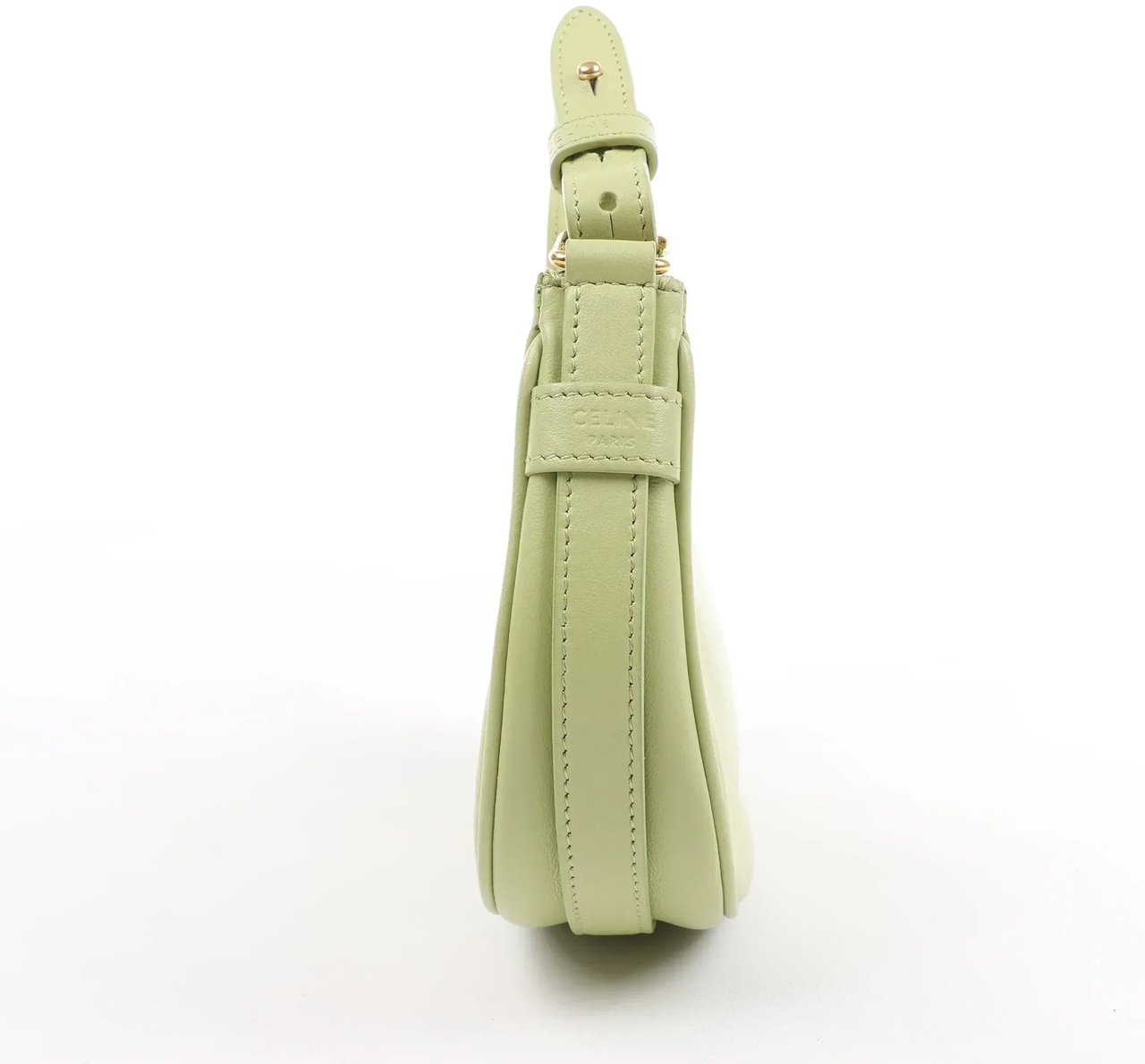 Celine CELINE Ava Leather Shoulder Bag in Green Groen