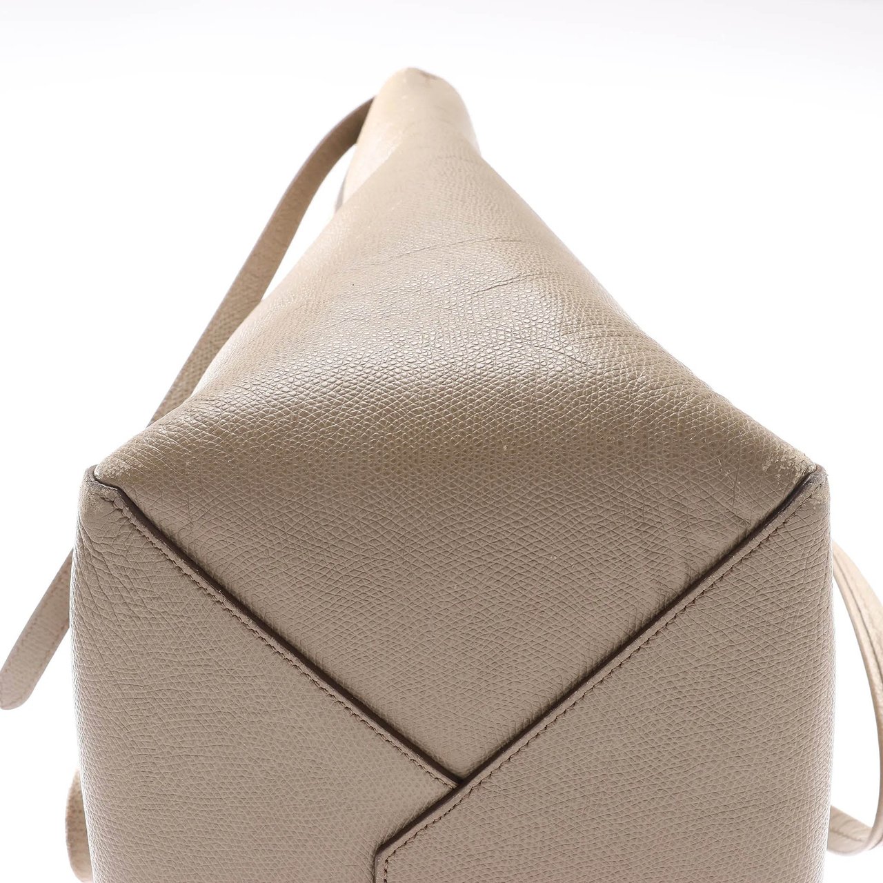 Celine Celine Cabas Phantom Small Leather Shoulder Bag in Beige Beige