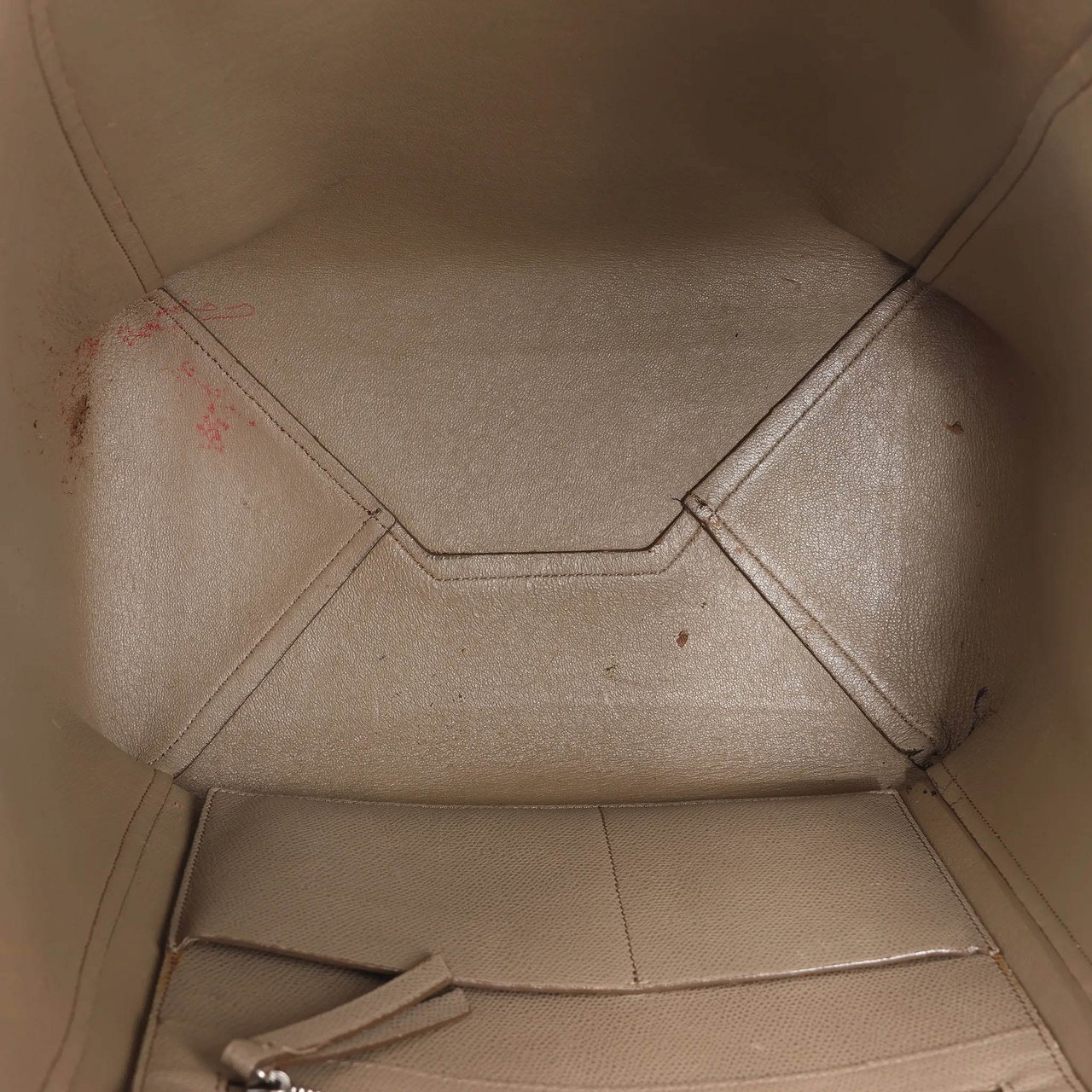 Celine Celine Cabas Phantom Small Leather Shoulder Bag in Beige Beige