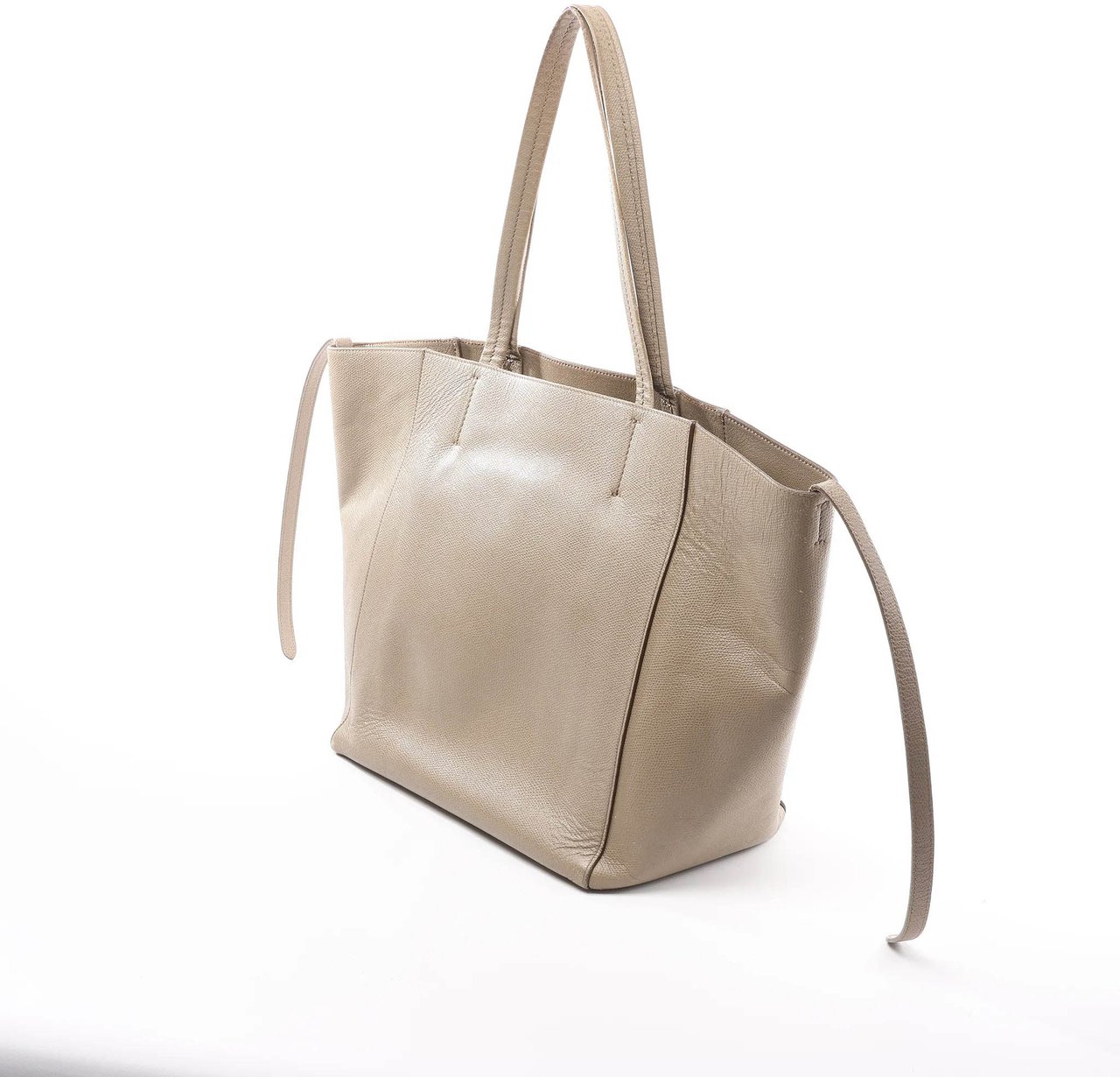 Celine Celine Cabas Phantom Small Leather Shoulder Bag in Beige Beige