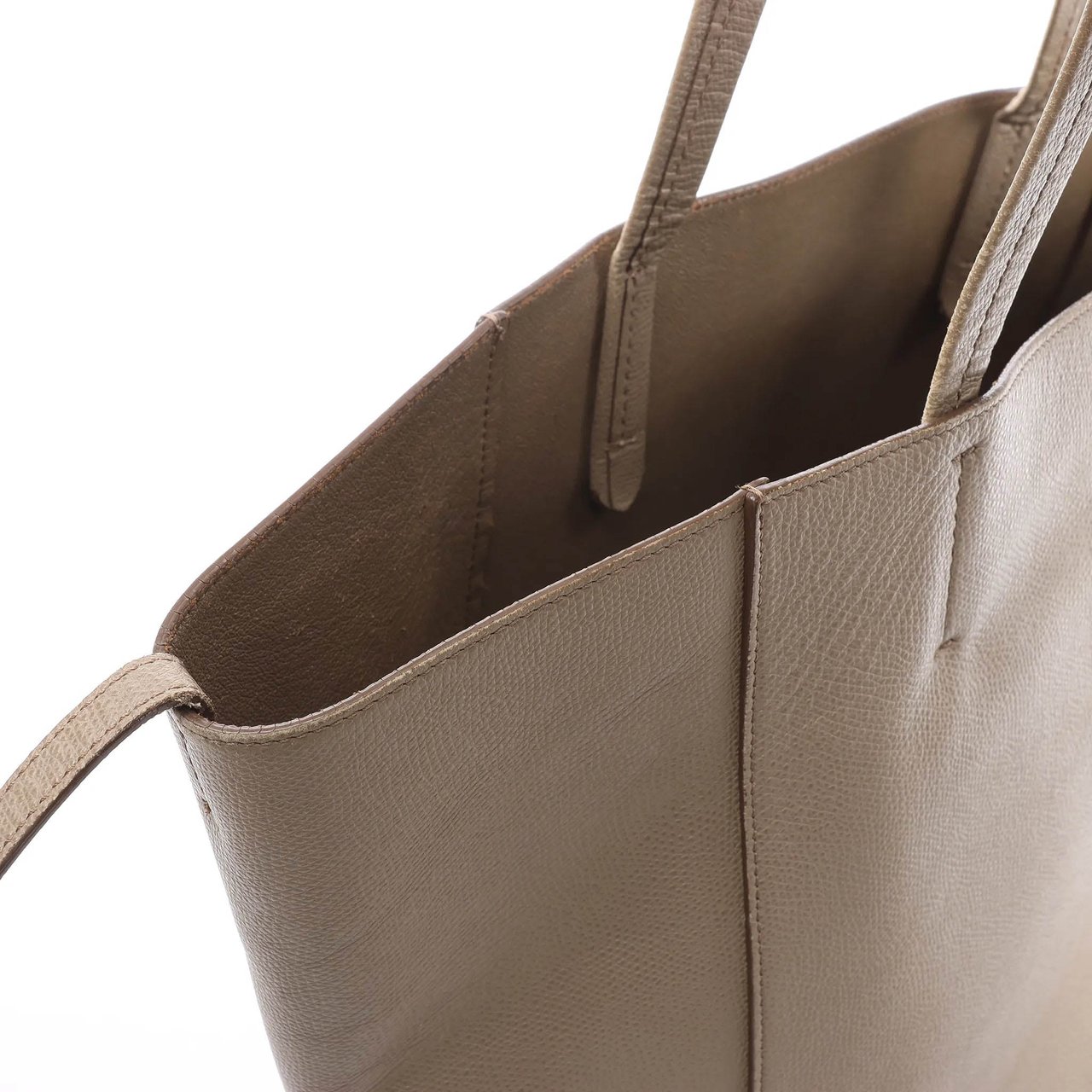 Celine Celine Cabas Phantom Small Leather Shoulder Bag in Beige Beige