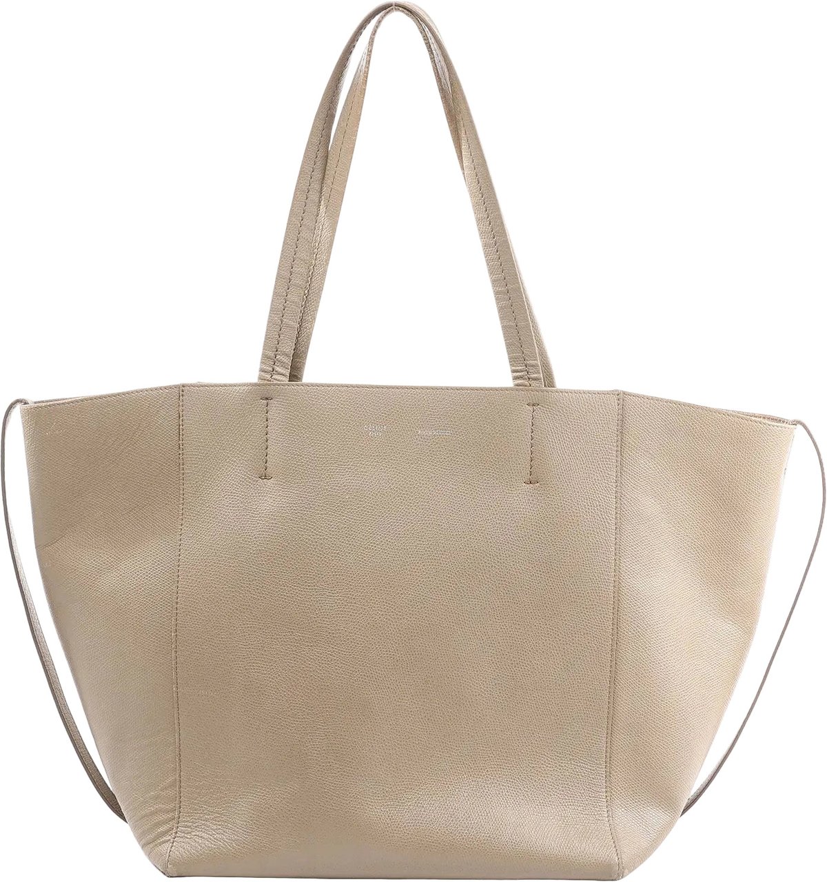 Celine Celine Cabas Phantom Small Leather Shoulder Bag in Beige Beige