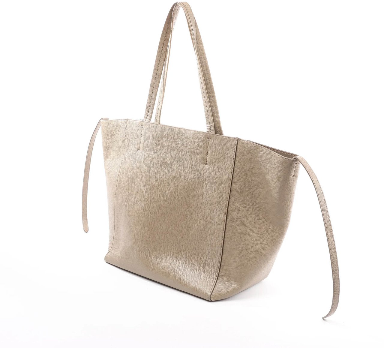 Celine Celine Cabas Phantom Small Leather Shoulder Bag in Beige Beige