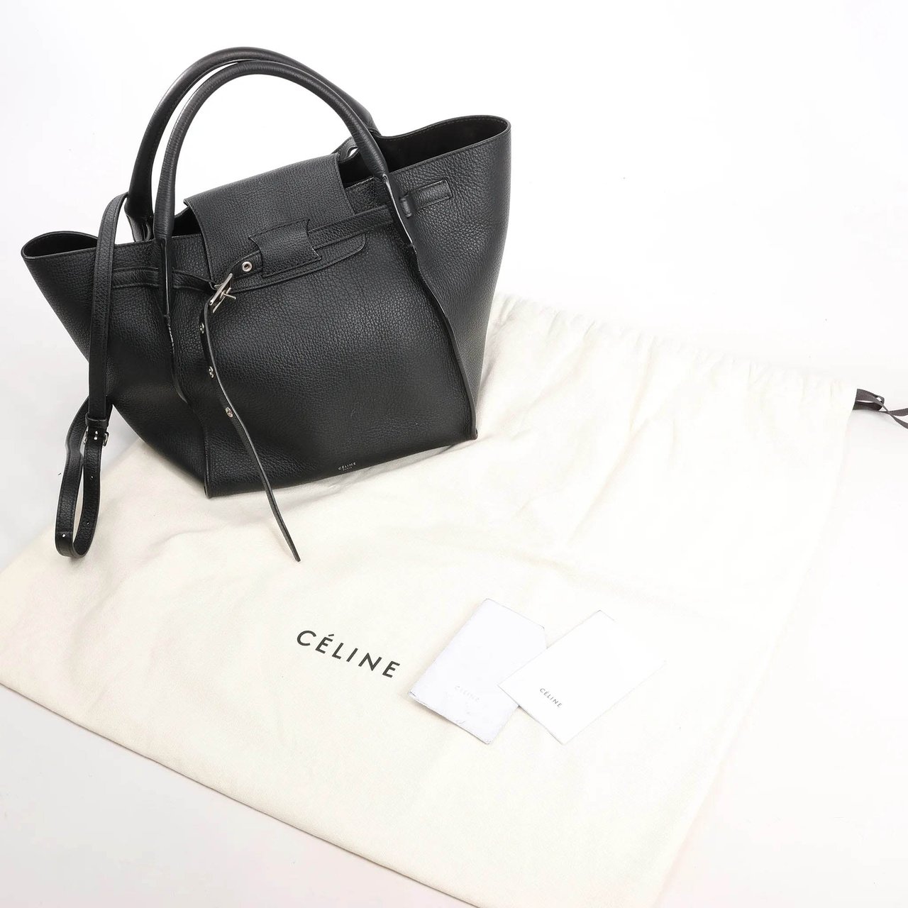 Celine CELINE Big Bag Small Leather 2way Handbag in Black Zwart