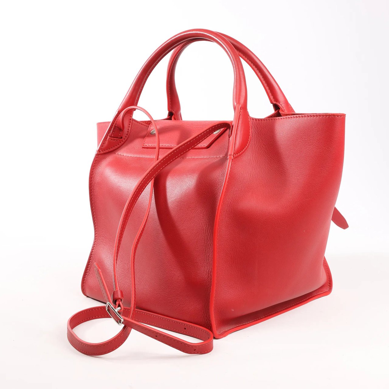 Celine CELINE Big Bag Small Leather 2way Handbag in Red Rood