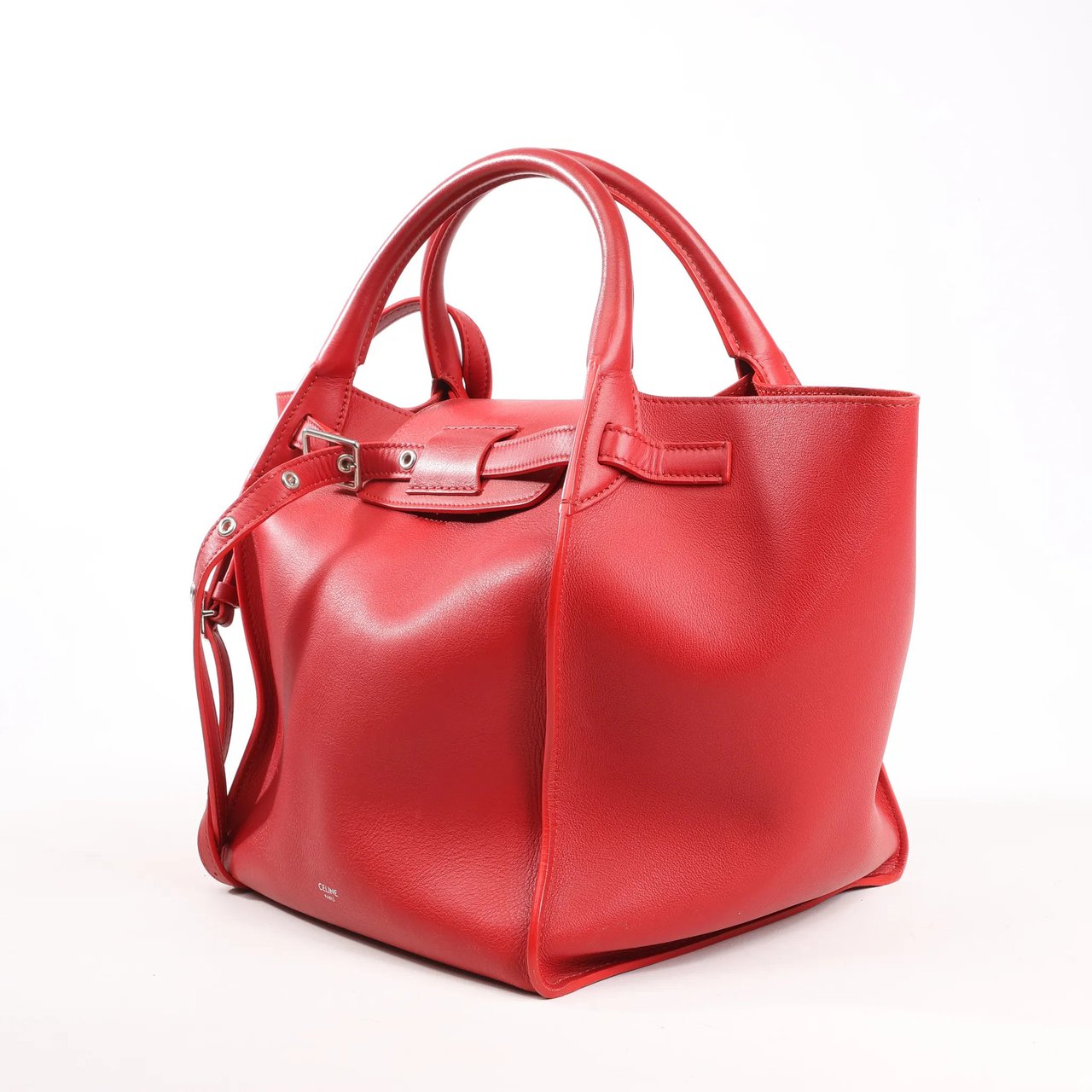 Celine CELINE Big Bag Small Leather 2way Handbag in Red Rood