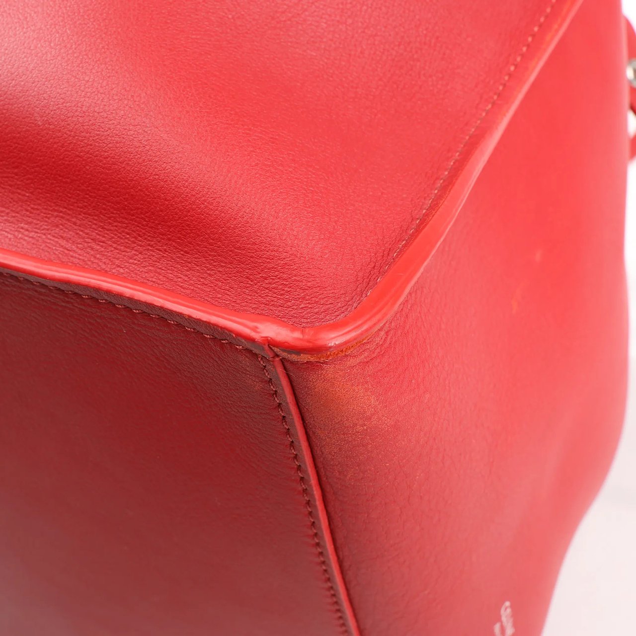 Celine CELINE Big Bag Small Leather 2way Handbag in Red Rood