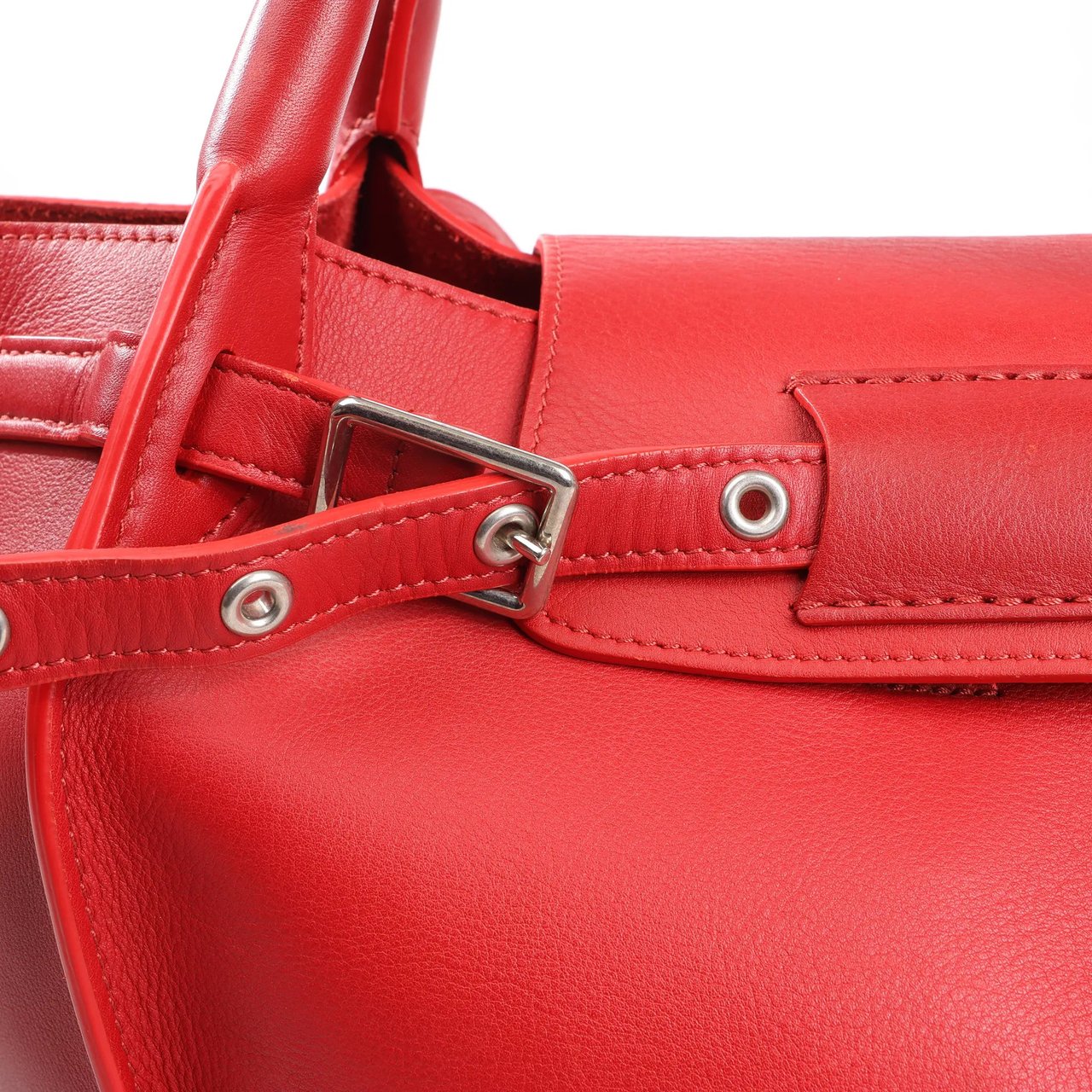 Celine CELINE Big Bag Small Leather 2way Handbag in Red Rood