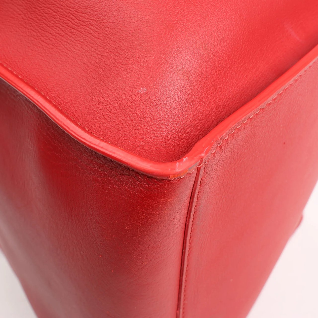 Celine CELINE Big Bag Small Leather 2way Handbag in Red Rood