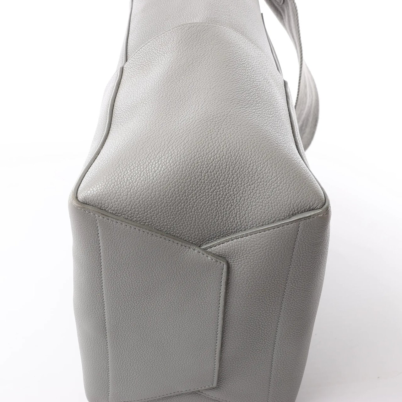 Celine CELINE Seau Sangle Bucket Leather Shoulder Bag in Gray Grijs
