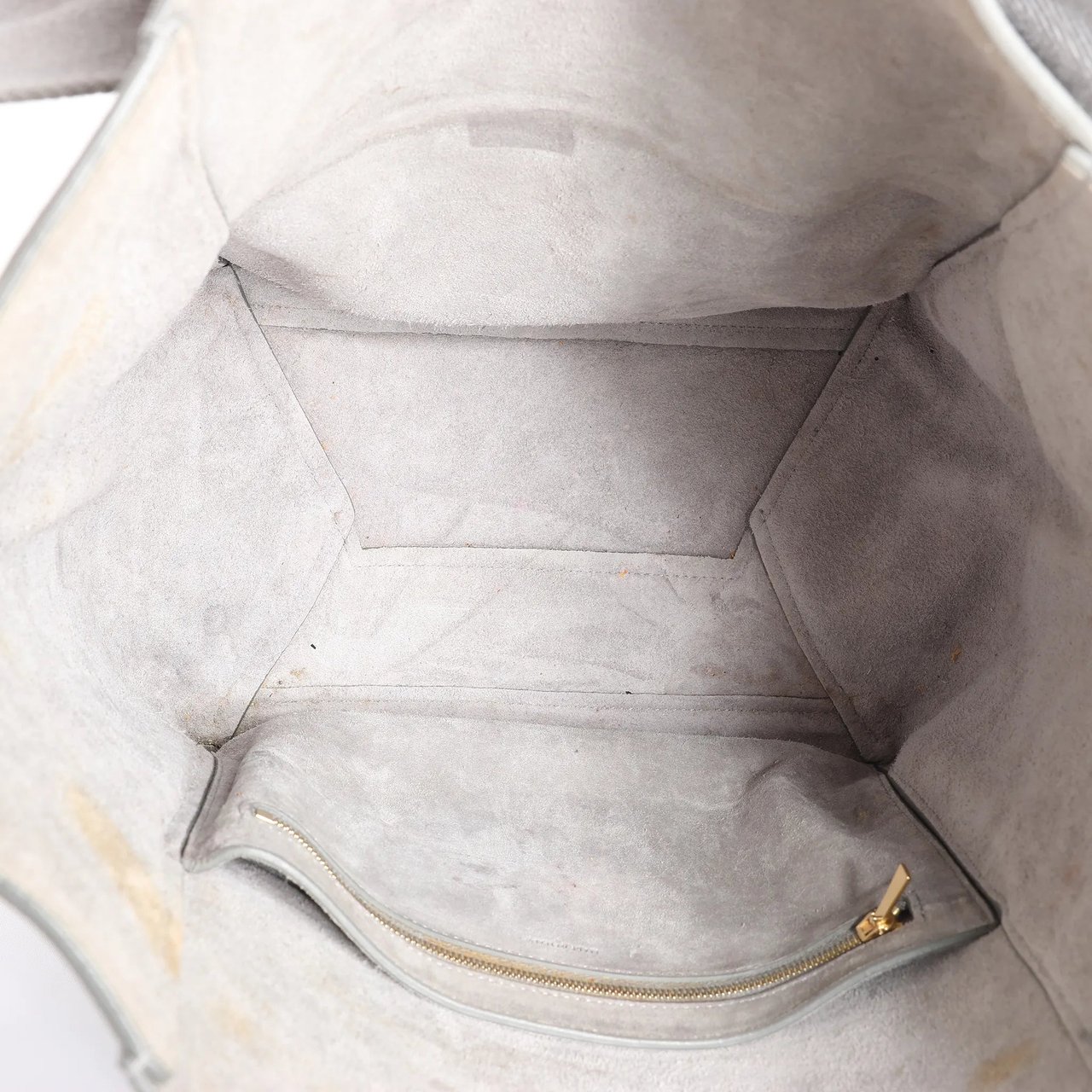 Celine CELINE Seau Sangle Bucket Leather Shoulder Bag in Gray Grijs