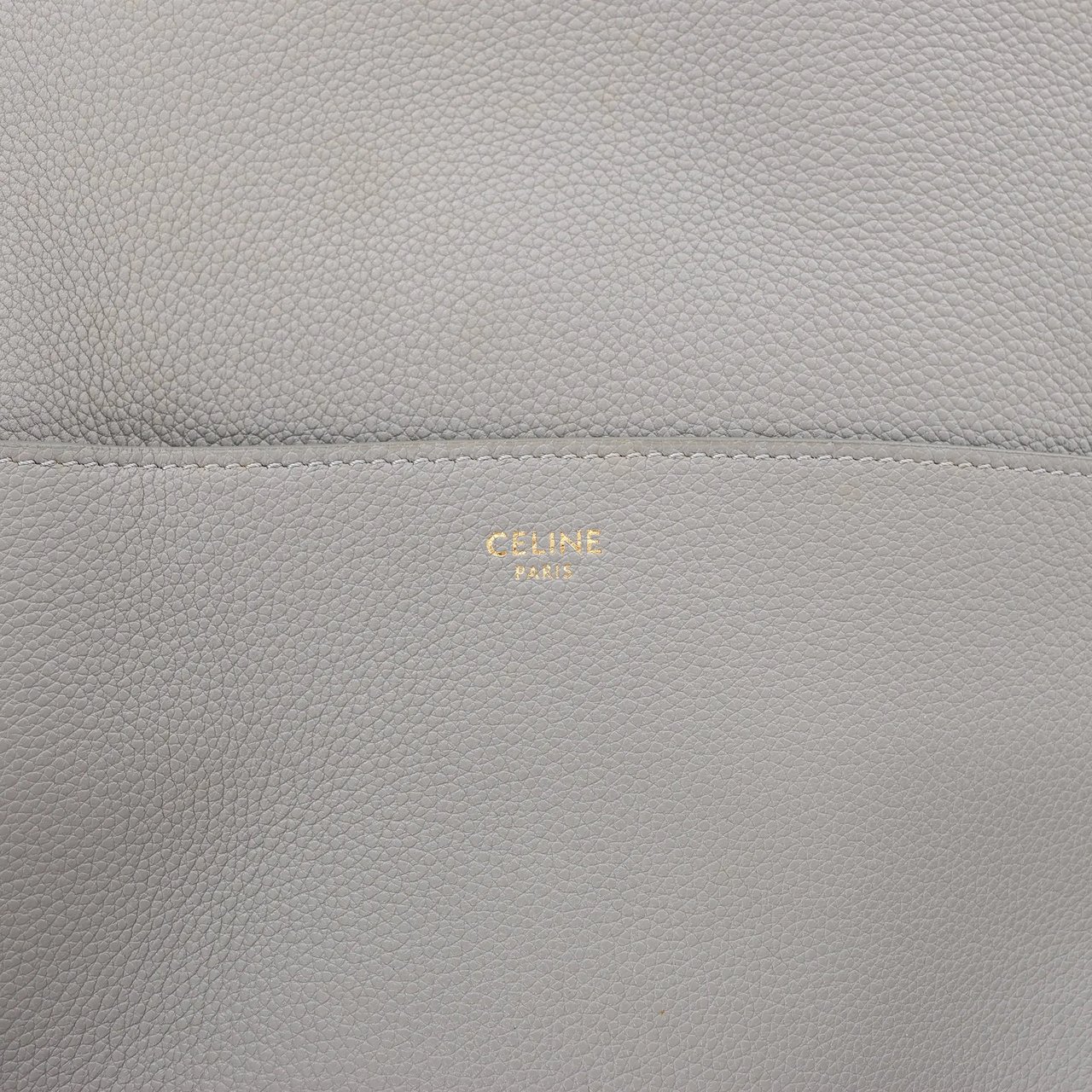 Celine CELINE Seau Sangle Bucket Leather Shoulder Bag in Gray Grijs