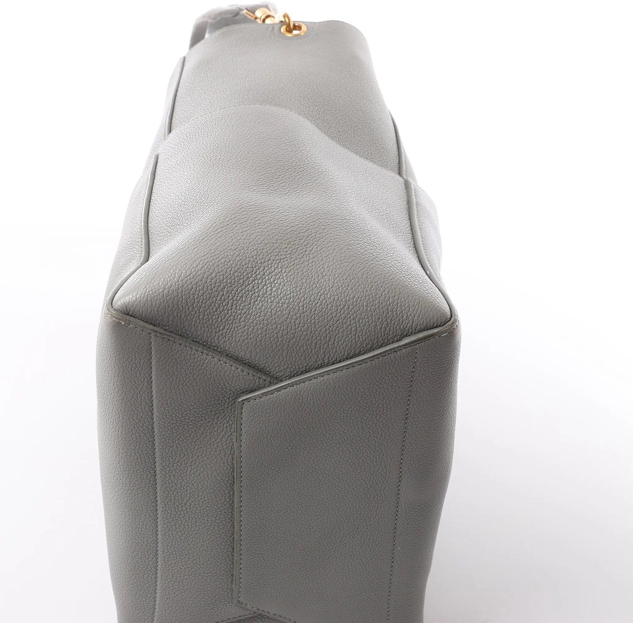 Celine CELINE Seau Sangle Bucket Leather Shoulder Bag in Gray Grijs