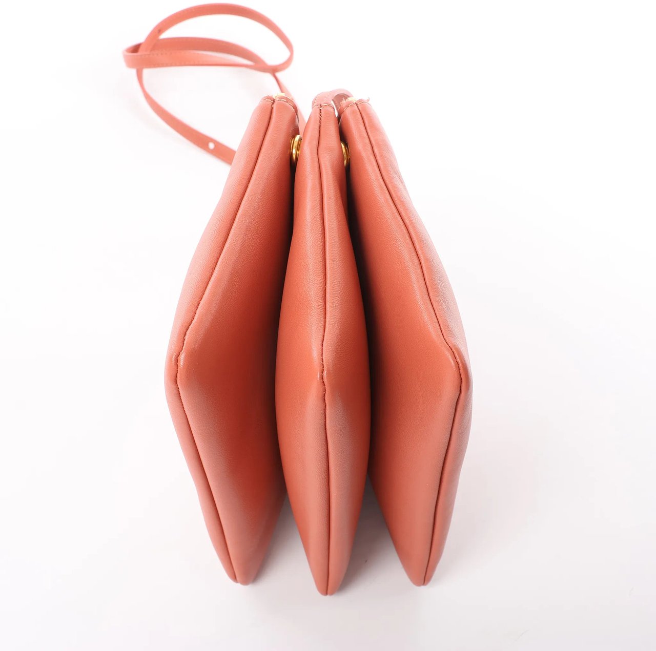 Celine Celine Trio Small Leather Crossbody bag in Orange Oranje