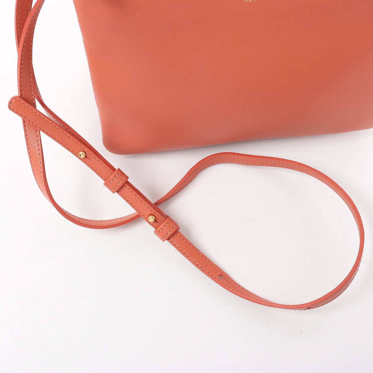 Celine Celine Trio Small Leather Crossbody bag in Orange Oranje