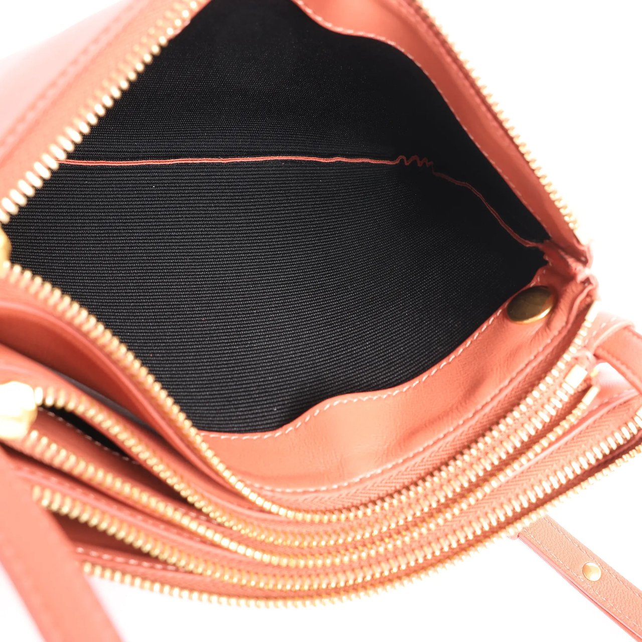Celine Celine Trio Small Leather Crossbody bag in Orange Oranje