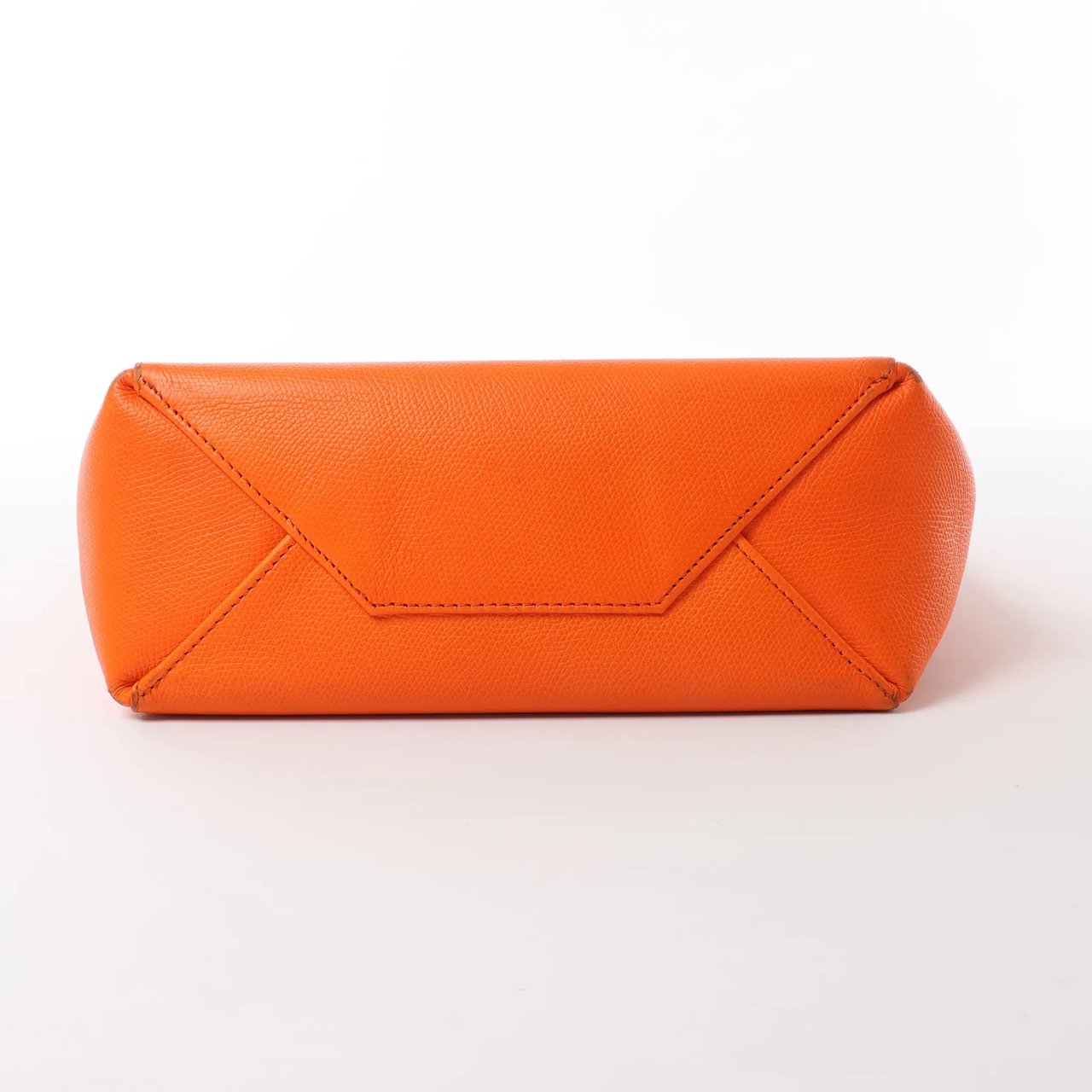 Celine CELINE Cabas Vertical Small Leather 2Way Handbag in Orange Oranje