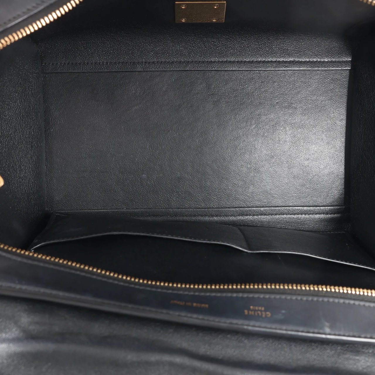 Celine CELINE Trapeze Leather x Suede 2Way Handbag in Blue x Black Divers