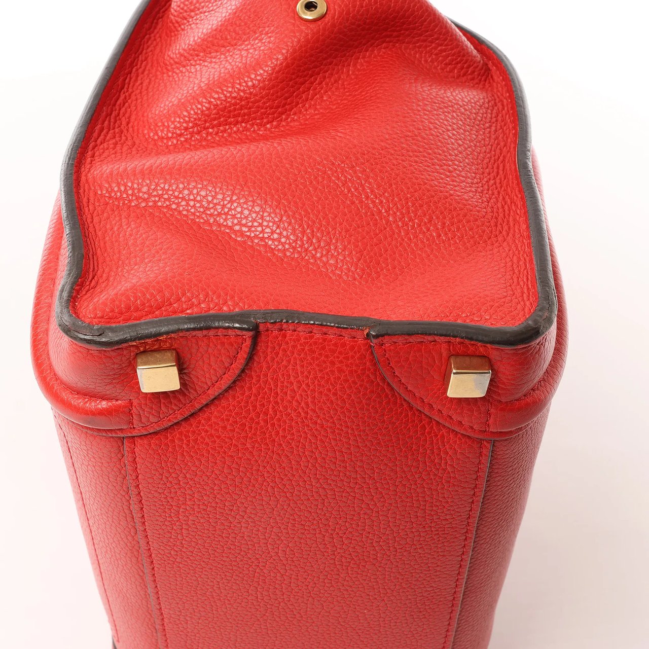 Celine CELINE Luggage Micro Leather Handbag in Red Rood