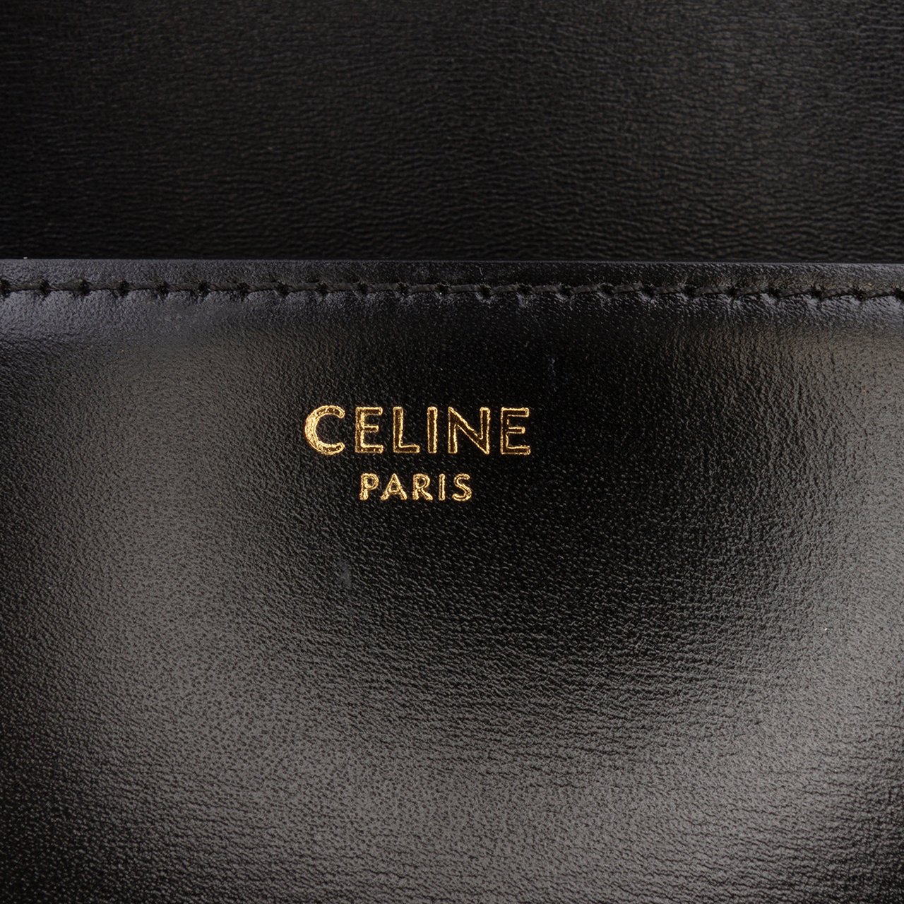Celine Teen Shiny Calfskin Triomphe Crossbody Zwart