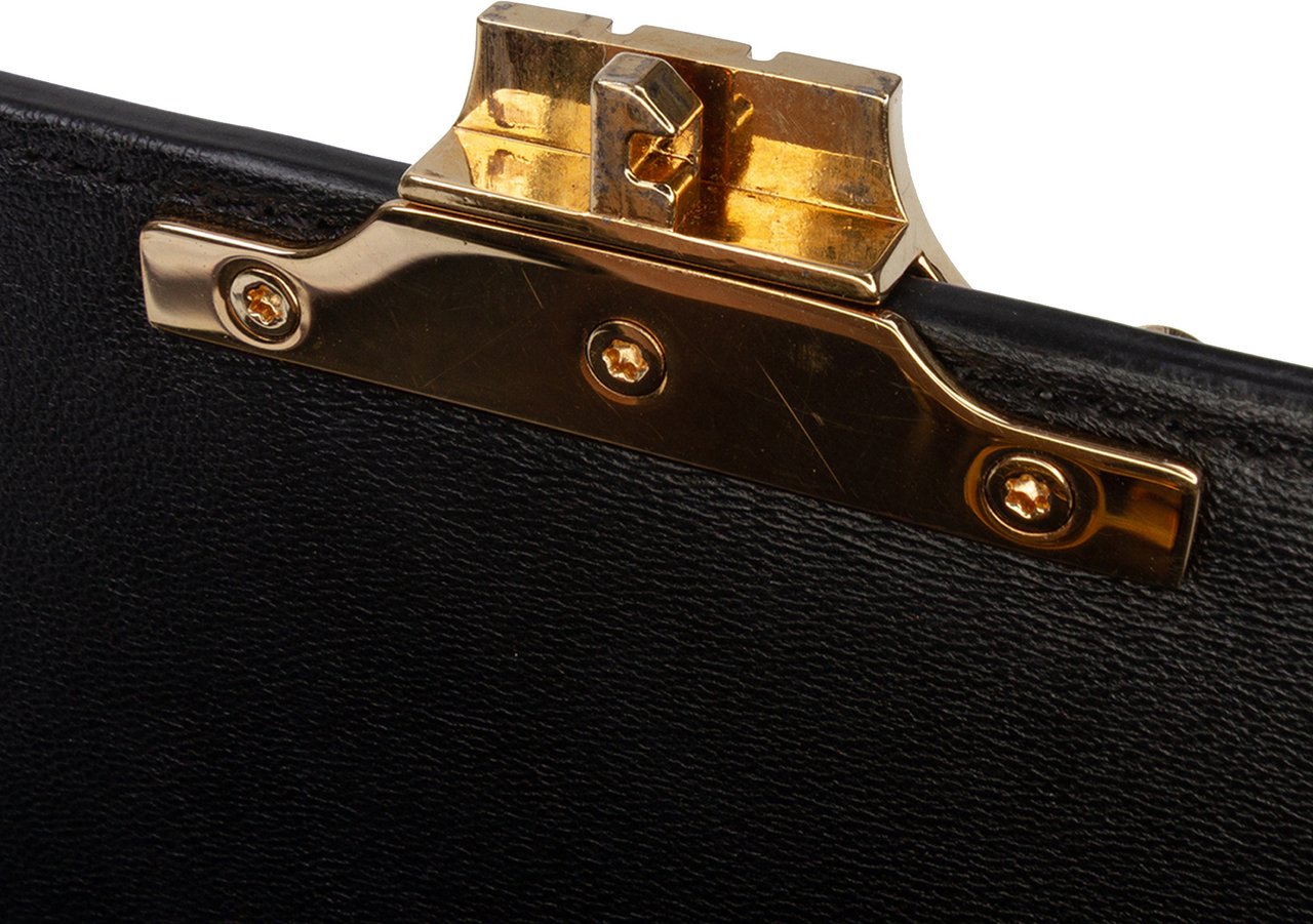 Celine Teen Shiny Calfskin Triomphe Crossbody Zwart