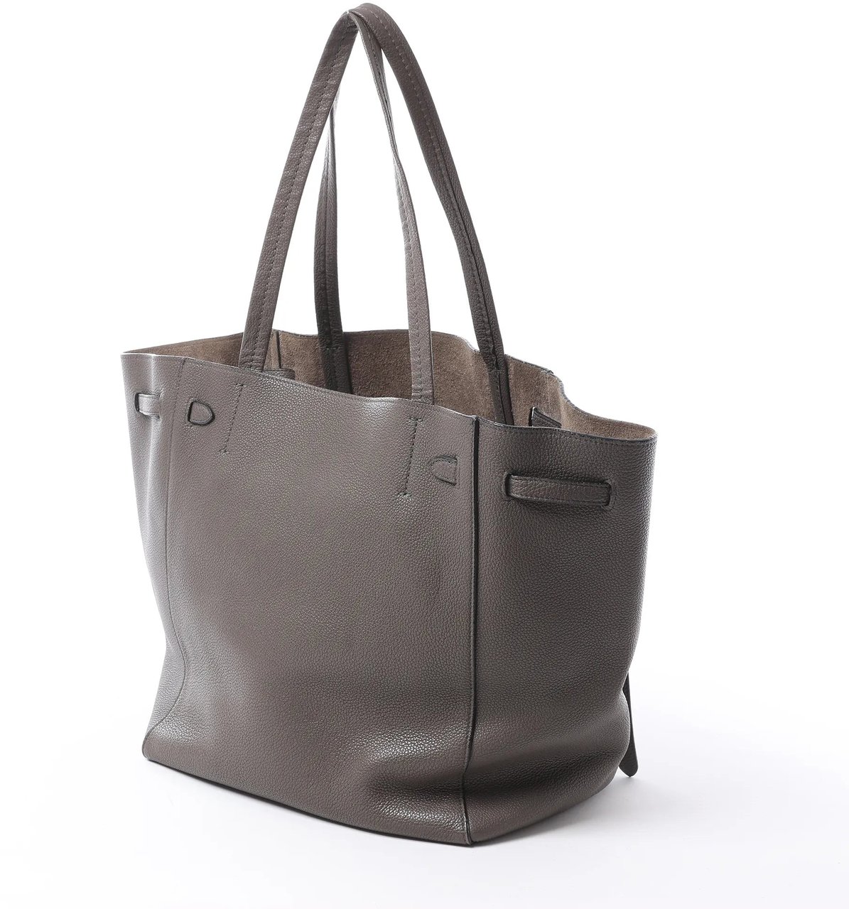 Celine Celine Cabas Phantom Medium Leather Shoulder Bag in Gray Grijs