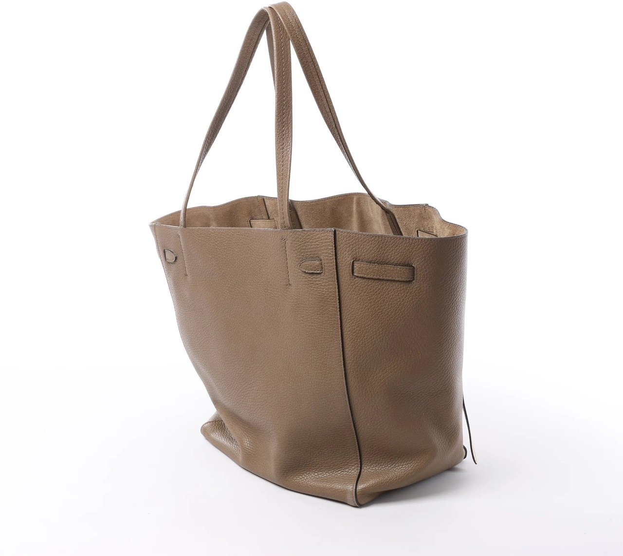 Celine Celine Cabas Phantom Small Leather Shoulder Bag in Taupe Bruin