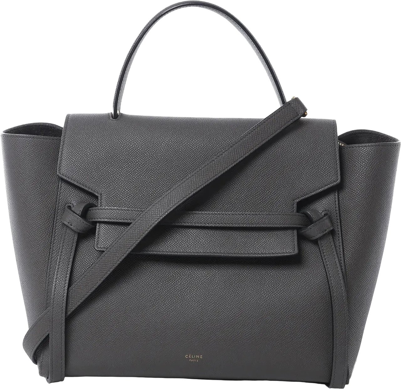 Celine Belt Bag Mini Leather 2way Handbag in Gray Grijs