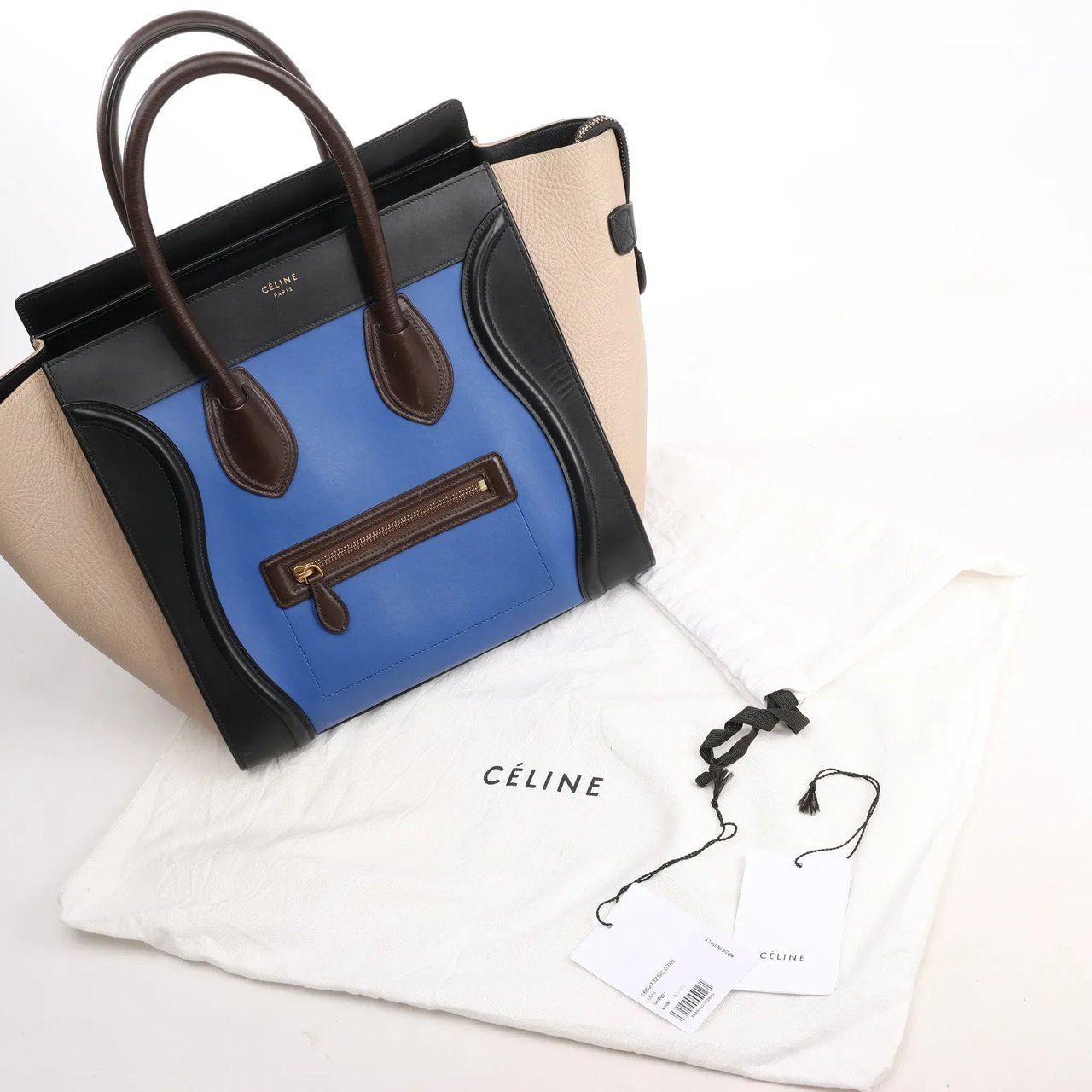 Celine Luggage Mini Leather Handbag in Multicolor Divers