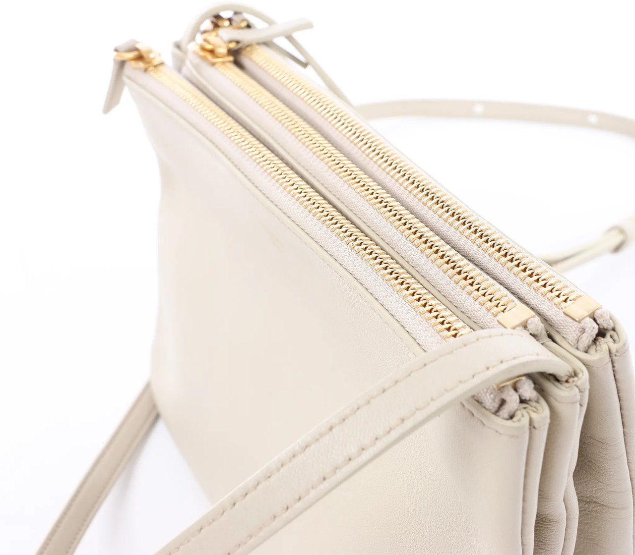 Celine Trio Small Leather Crossbody bag in Ecru Divers