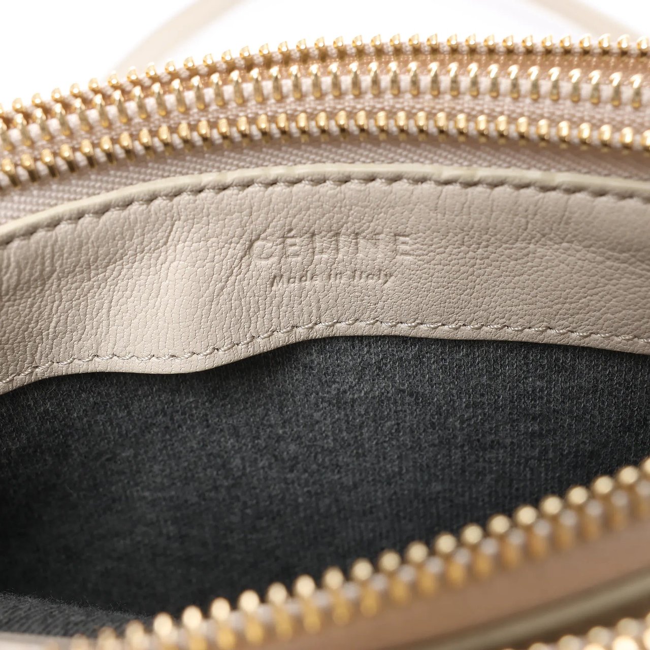 Celine Trio Small Leather Crossbody bag in Ecru Divers