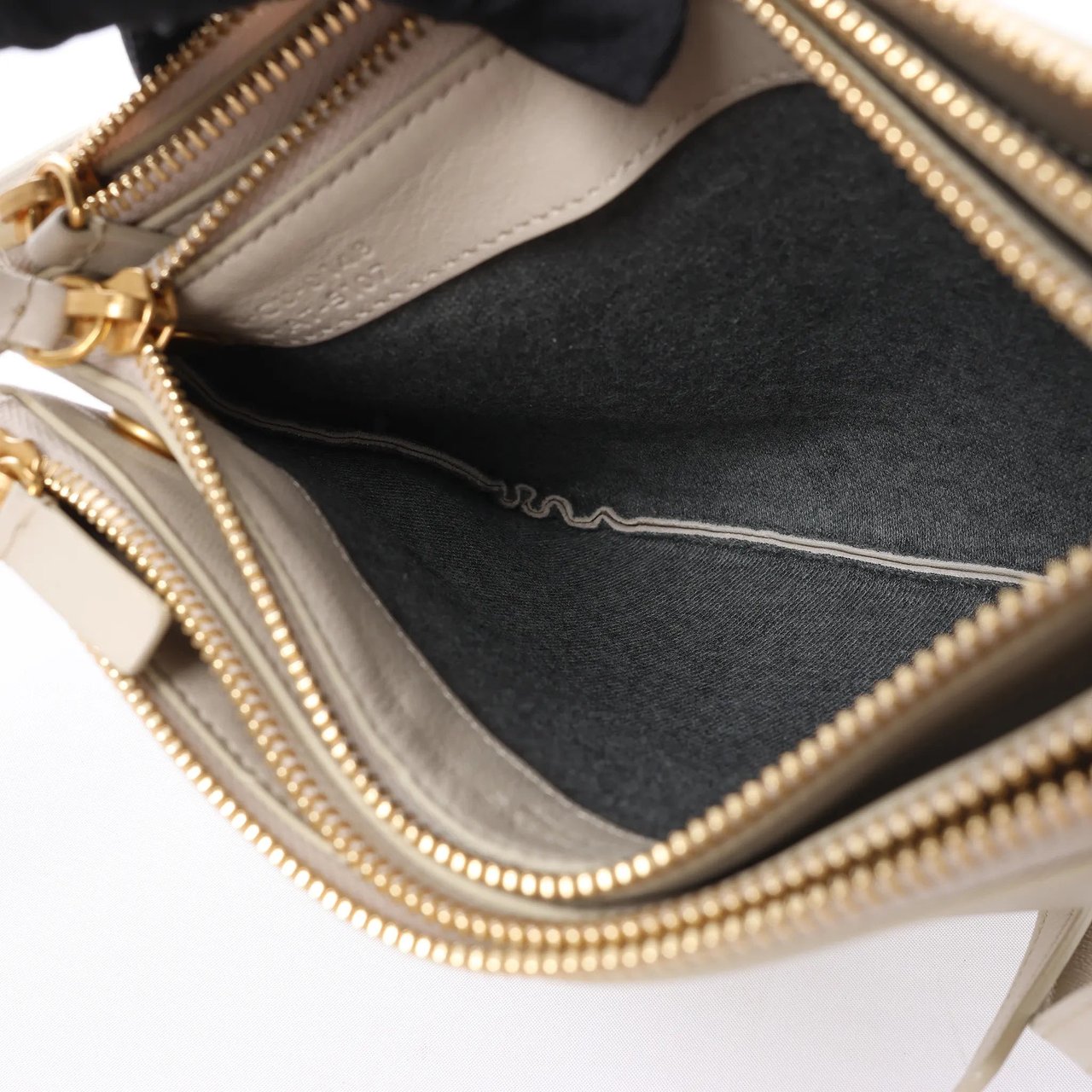 Celine Trio Small Leather Crossbody bag in Ecru Divers