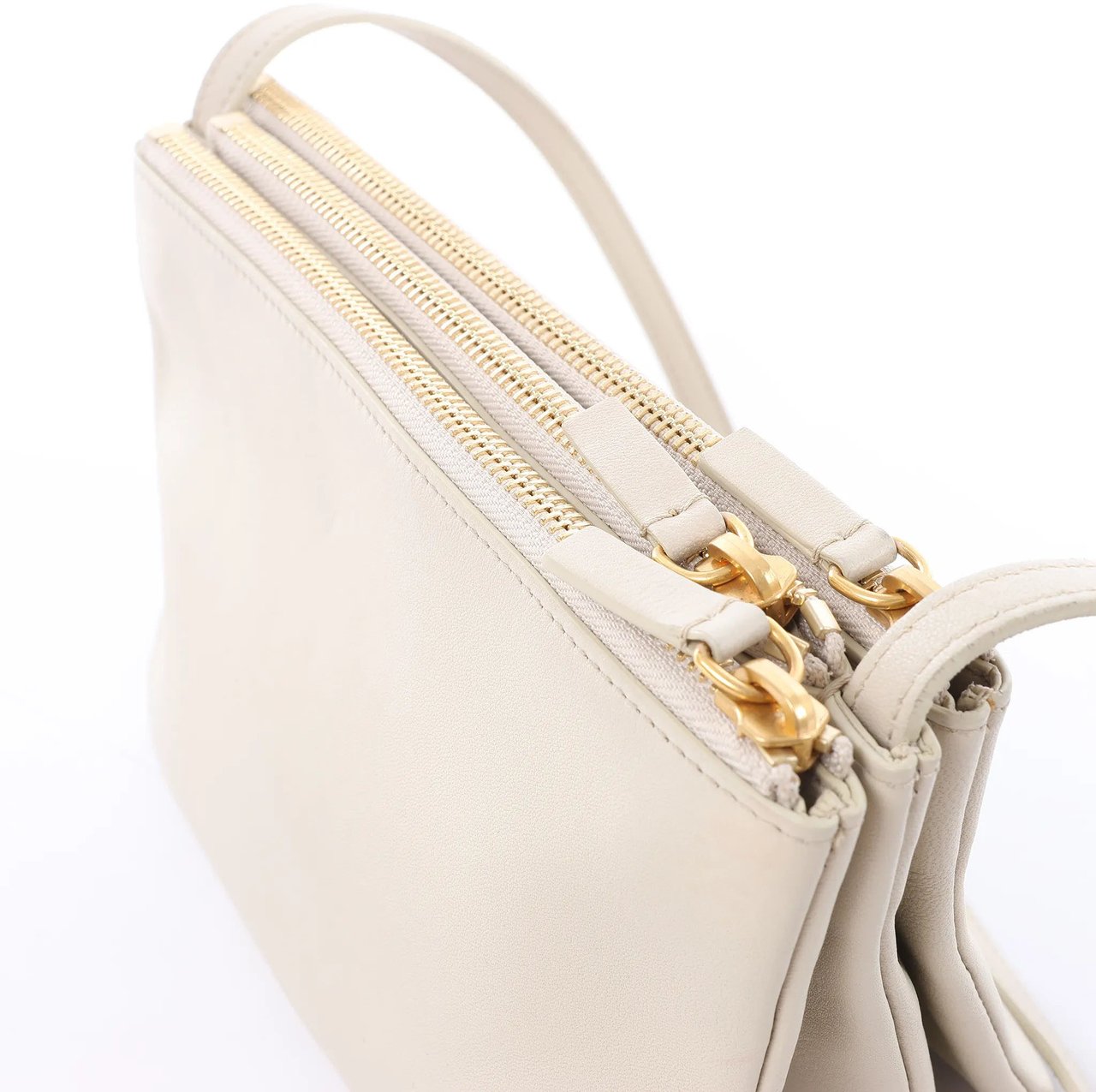 Celine Trio Small Leather Crossbody bag in Ecru Divers