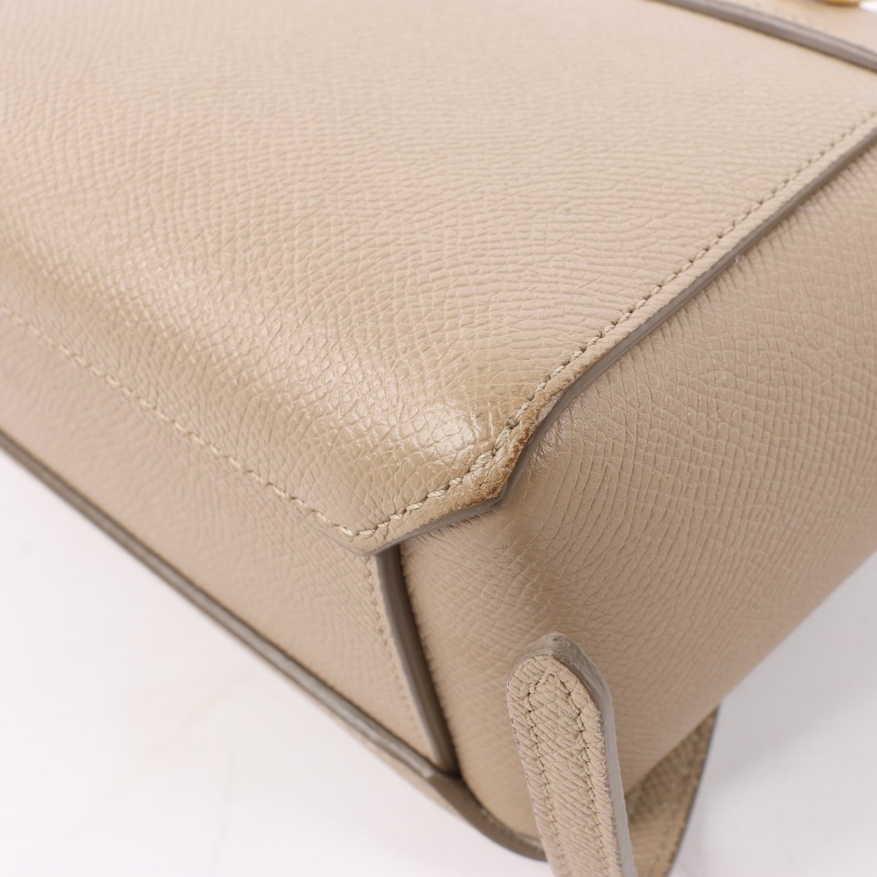 Celine Belt Bag Pico Leather 2way Handbag in Beige Beige