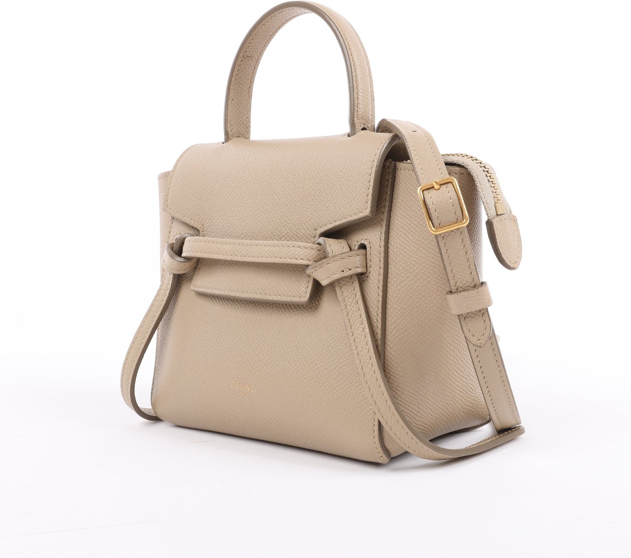 Celine Belt Bag Pico Leather 2way Handbag in Beige Beige