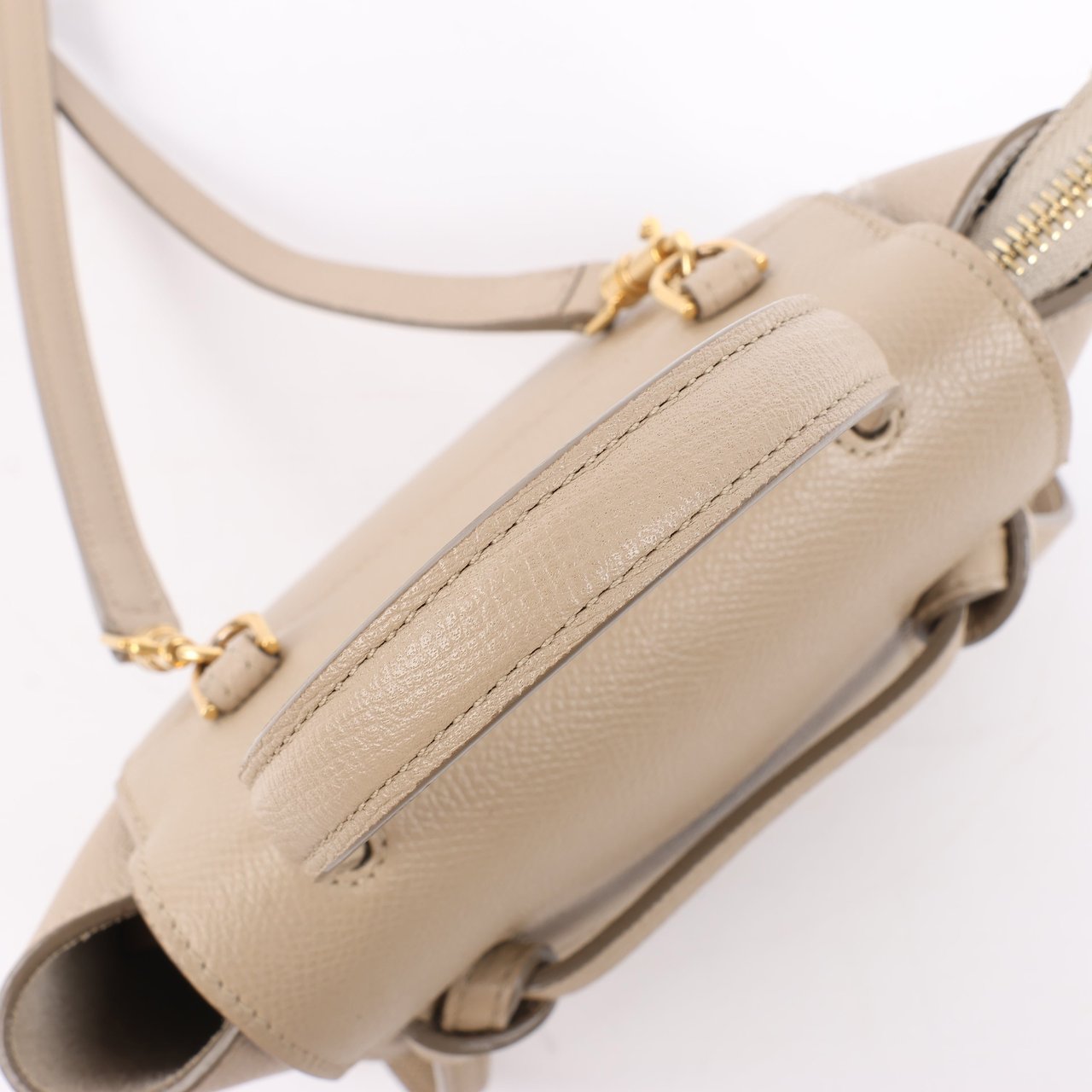 Celine Belt Bag Pico Leather 2way Handbag in Beige Beige